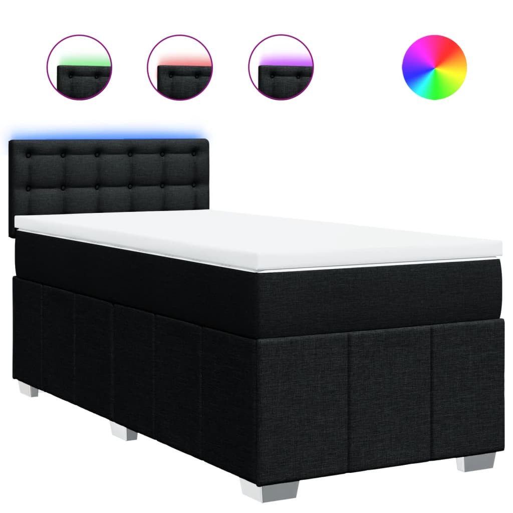 vidaXL Bett Boxspringbett mit Matratze Schwarz günstig online kaufen