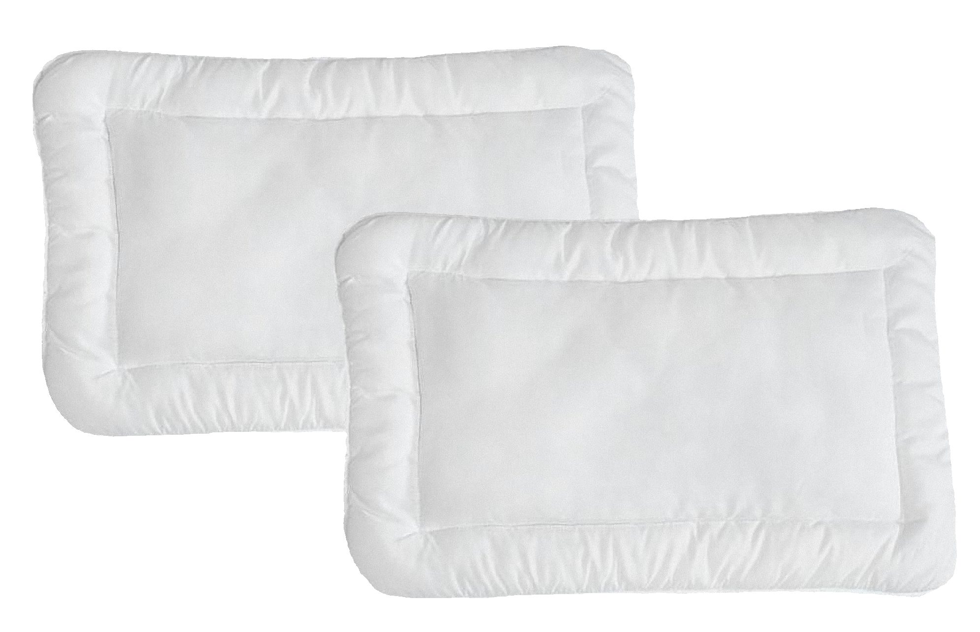 KiGATEX Babykissen Flachkissen 2er Set, sanft und weich, für süße Träume, 60 x 40 cm, Allergiker geeignet, pflegeleicht