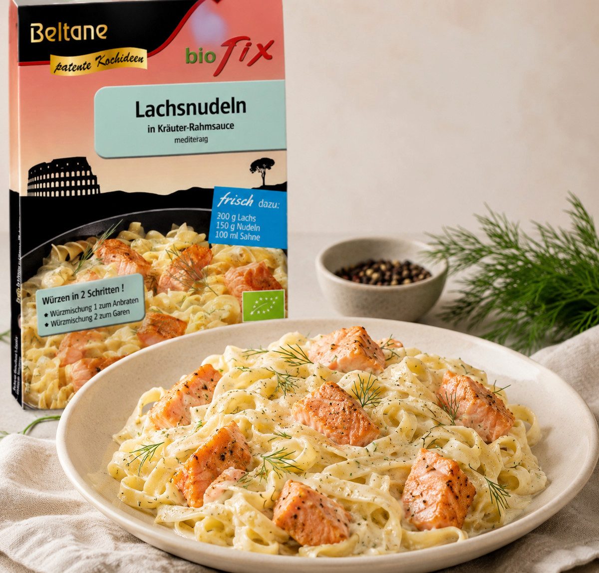 Bel Nudeln Beltane biofix Lachsnudeln