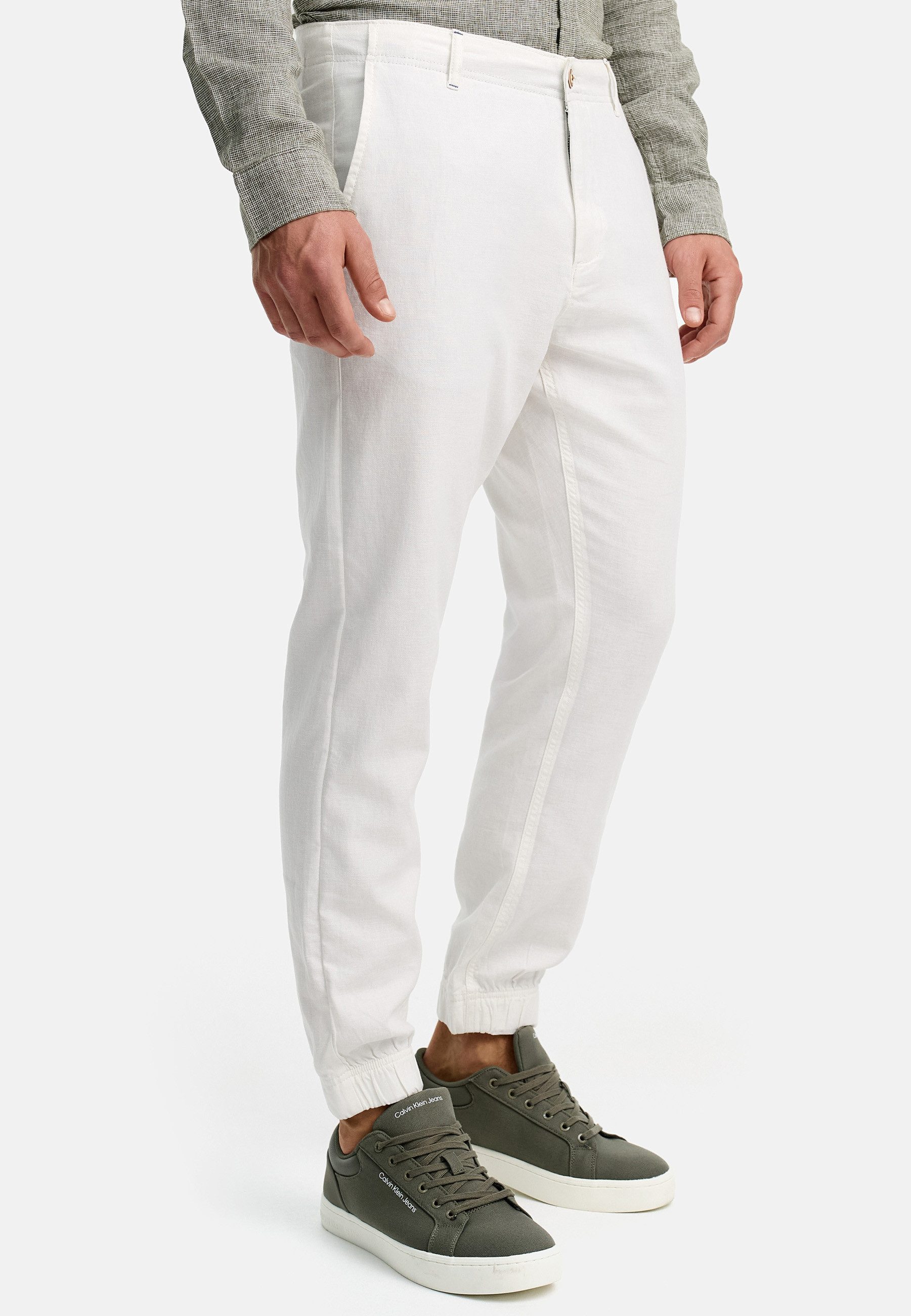 Indicode Leinenhose Herren Blnda Sommerhose Leinen Herrenhose samt dekorativem Gürtel aus Kordeln