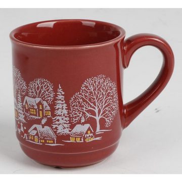 BURI Tasse 1x Weihnachten Becher Tasse 0,2L mit Griff Glühwein Tee Keramik Motive, Keramik