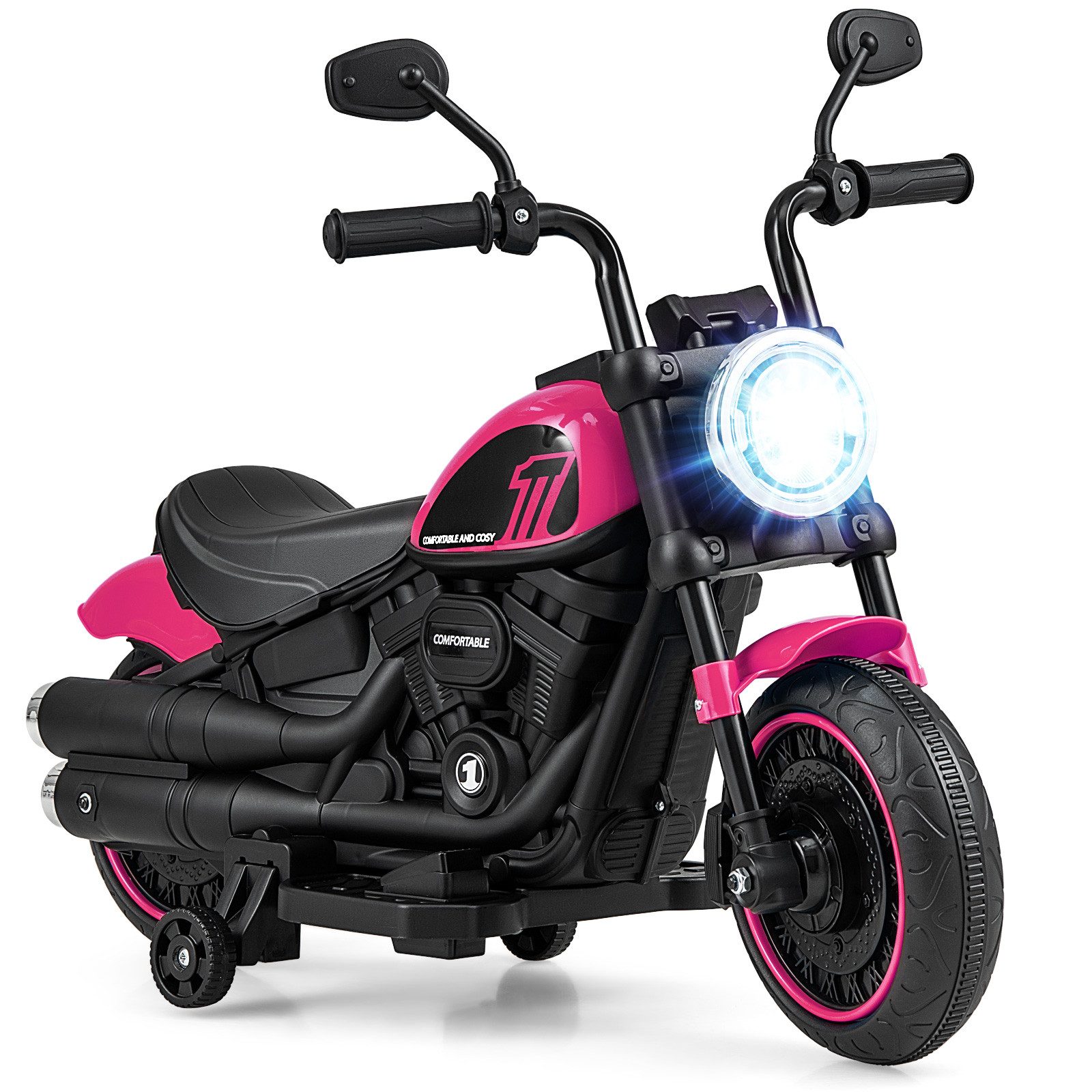 KOMFOTTEU Elektro-Kindermotorrad, Belastbarkeit 25 kg, Motorrad mit Sanfter Start für Kinder ab 18 Monate