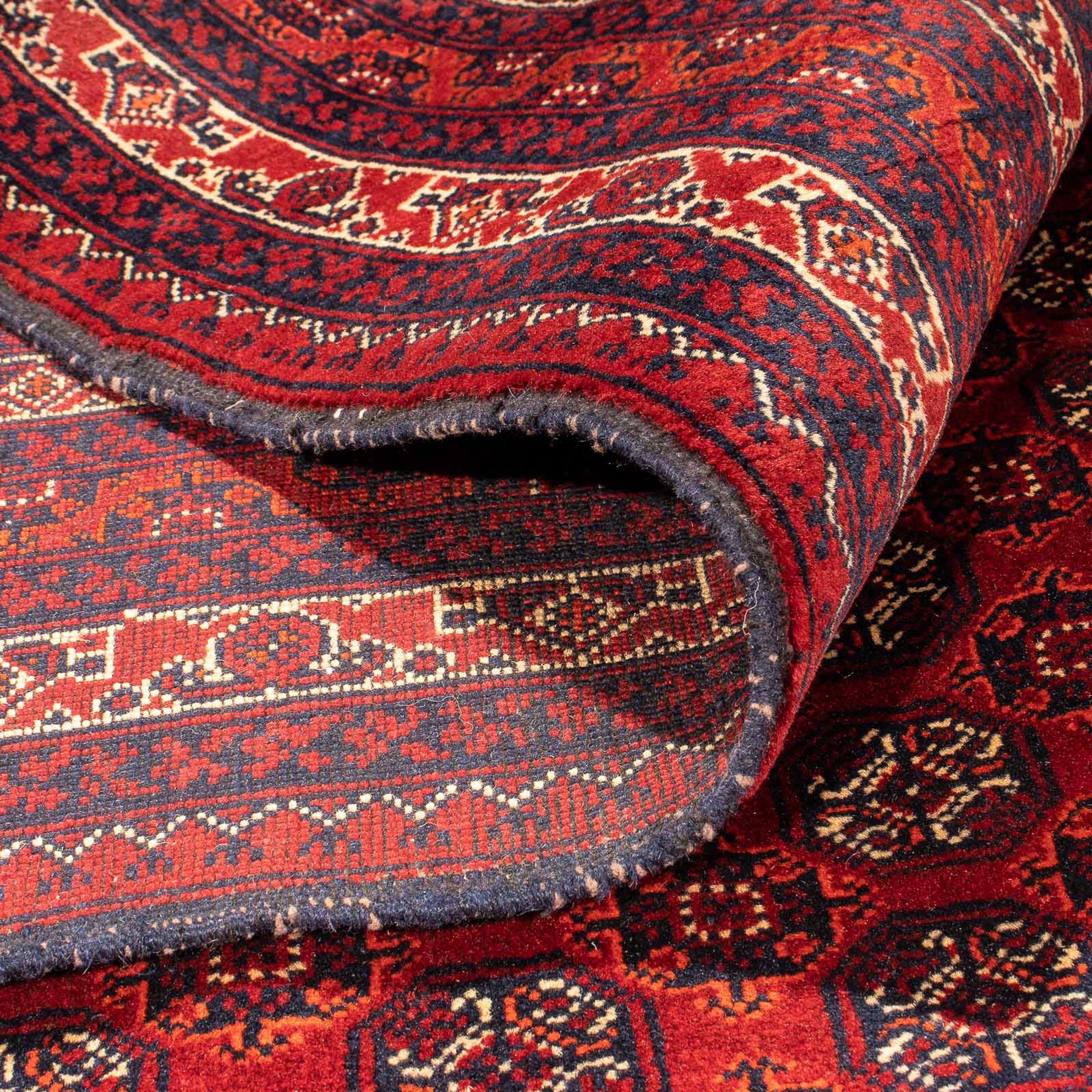 - rot, x 300 - Afghan 200 cm Einzelstück - 7 Höhe: Buchara morgenland, mit Orientteppich rechteckig, mm, Handgeknüpft, Wohnzimmer, Zertifikat
