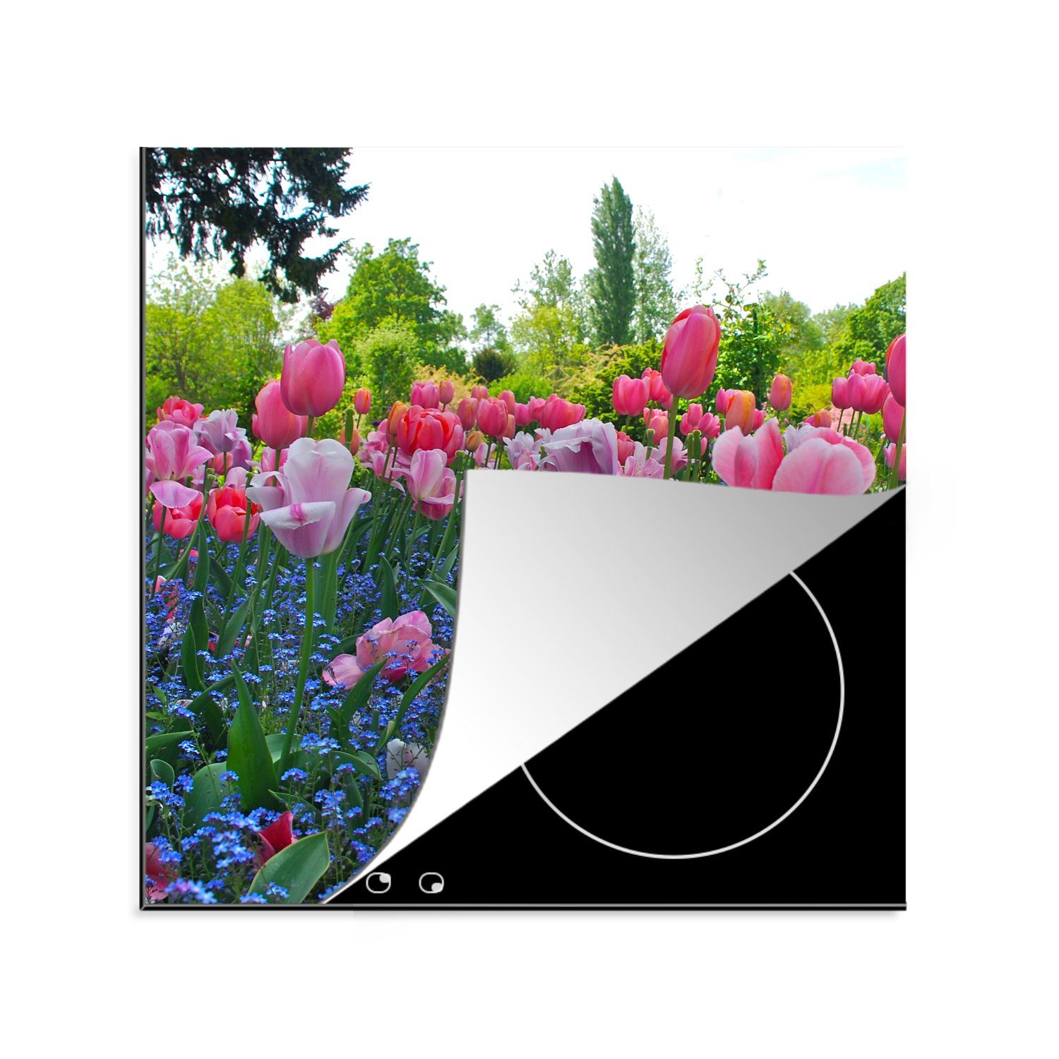 MuchoWow Herdblende-/Abdeckplatte Der Garten von Monet, Vinyl, (1 tlg), 78x78 cm, Ceranfeldabdeckung, Arbeitsplatte für küche