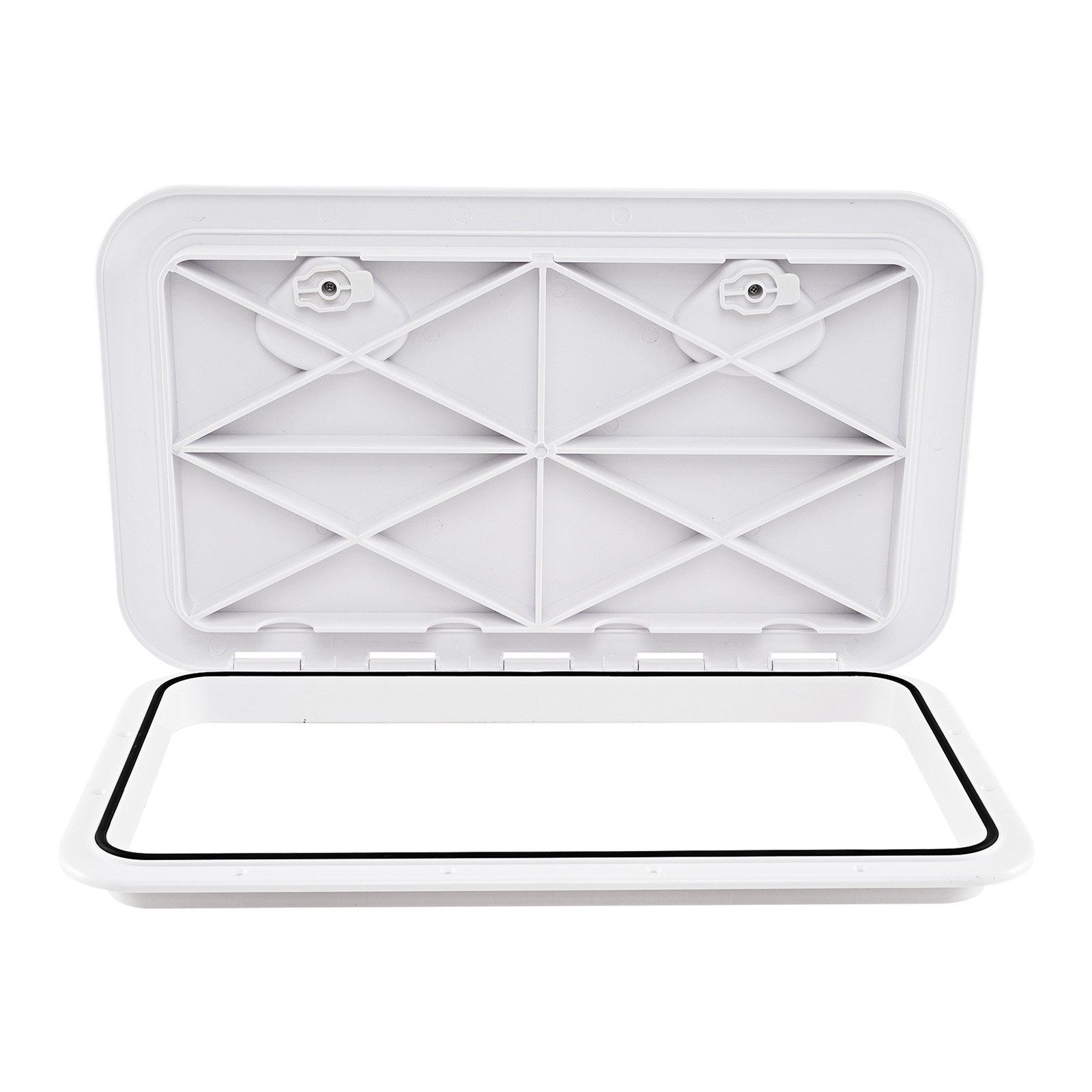 KOMFOTTEU Schlauchboot, Kunststoff Bootsluke Deckzugangsluke, mit 180° Deckel-Scharnier