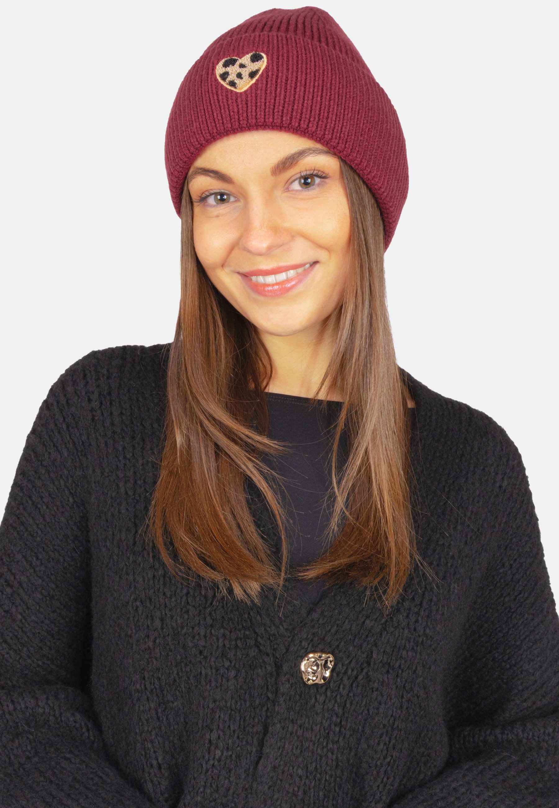 Seasons of April Strickmütze ZOE (1-St) Damen Mütze mit Herz – Beanie Strick, weich, warm & modisch