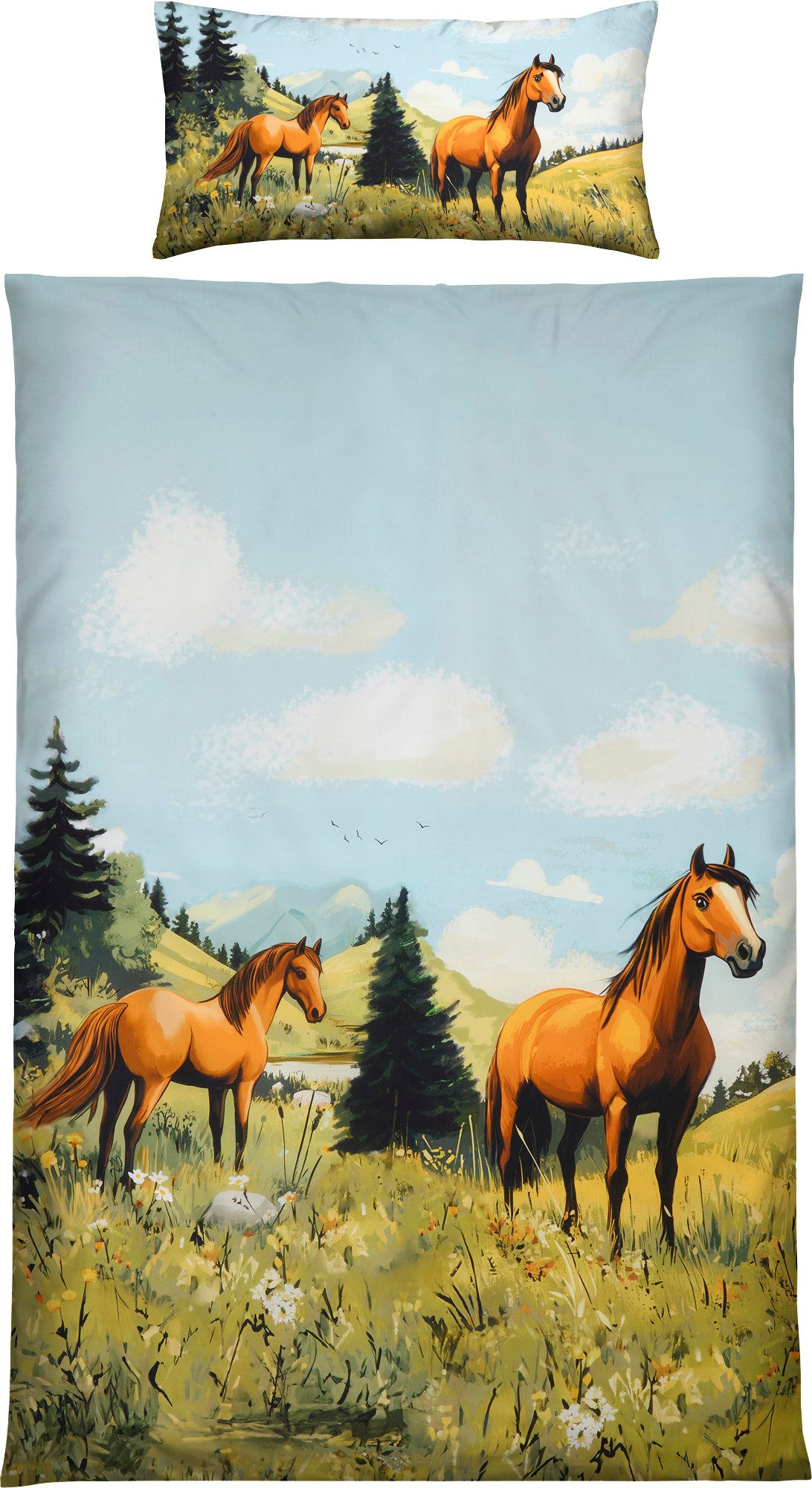 Erwin Müller Kinderbettwäsche Kinder-Bettwäsche, Renforcé, Renforcé Motiv: Pferd/Tiermotive: Pferd