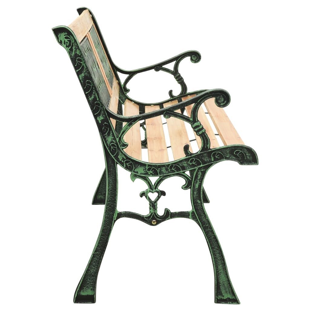 furnicato Gartenbank aus massivem Tannenholz mit Gusseisenbeinen 122x54x73 cm, Witterungsbeständige Sitzbank mit Gittermuster für die Veranda
