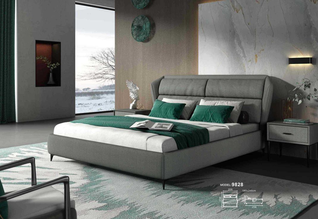 Klassisch Luxus Bett, Doppel JVmoebel Schlafzimmer Designbett Polsterbett Bett