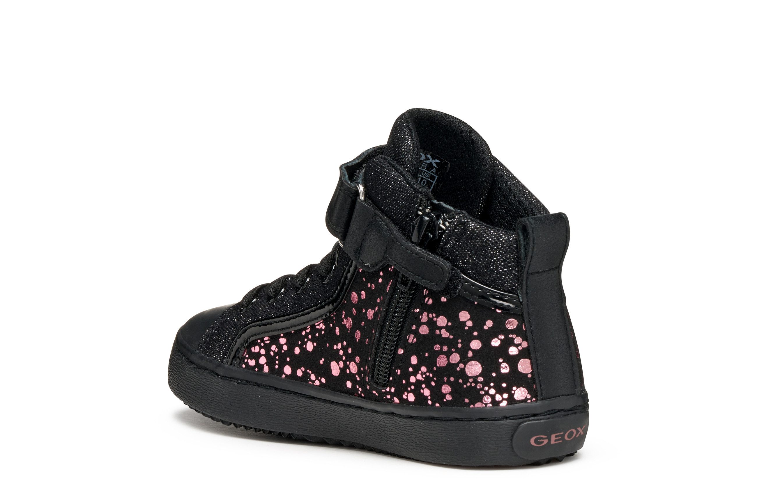 Geox J KALISPERA GIRL Sneaker Schnürboots, Glitzerschuh mit Gummizug, Größenschablone zum Download