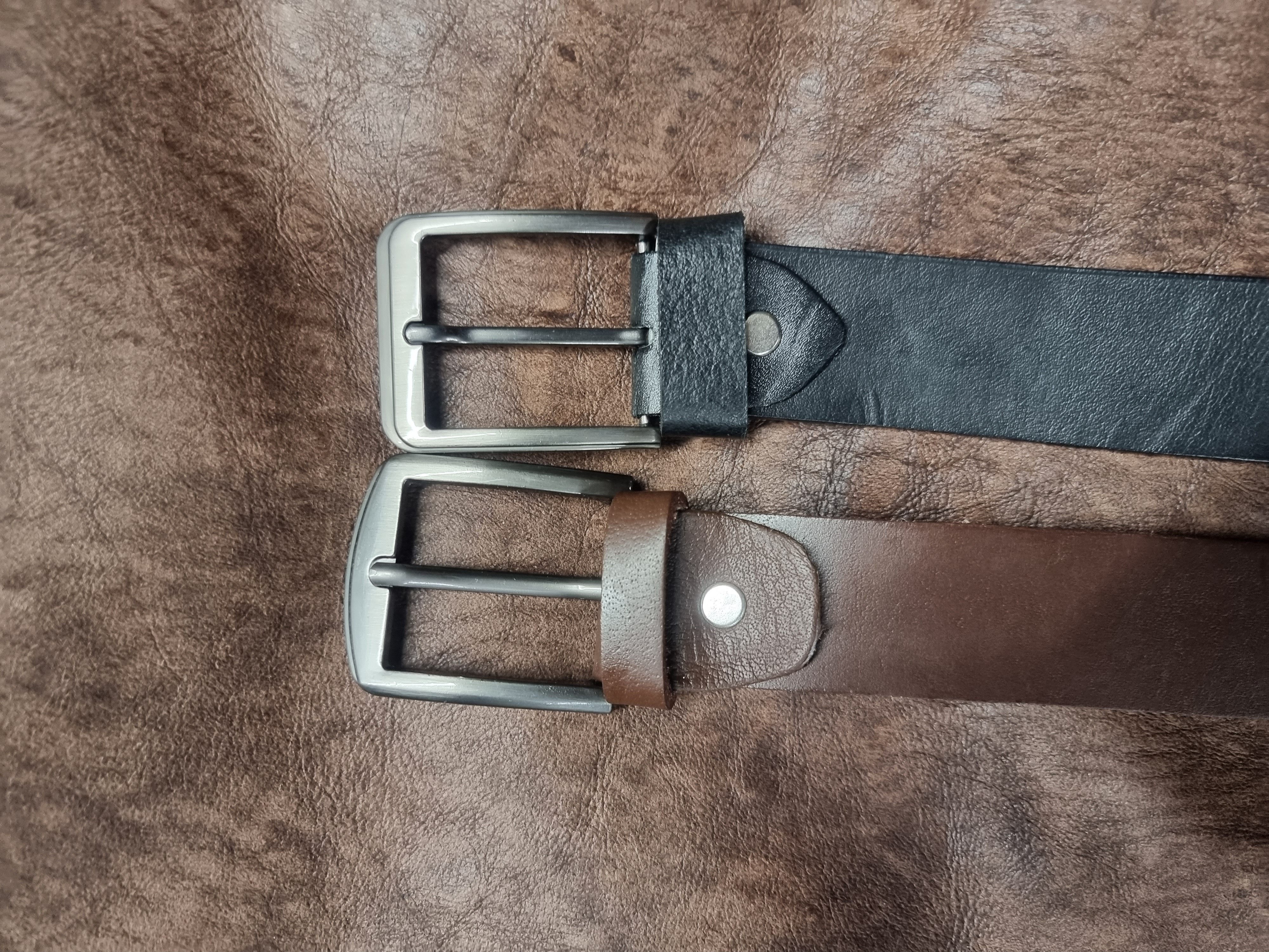 Provellus Ledergürtel Echt Leder Gürtel Herren Damen Eisen Schnalle Schwarz/Braun 4cm