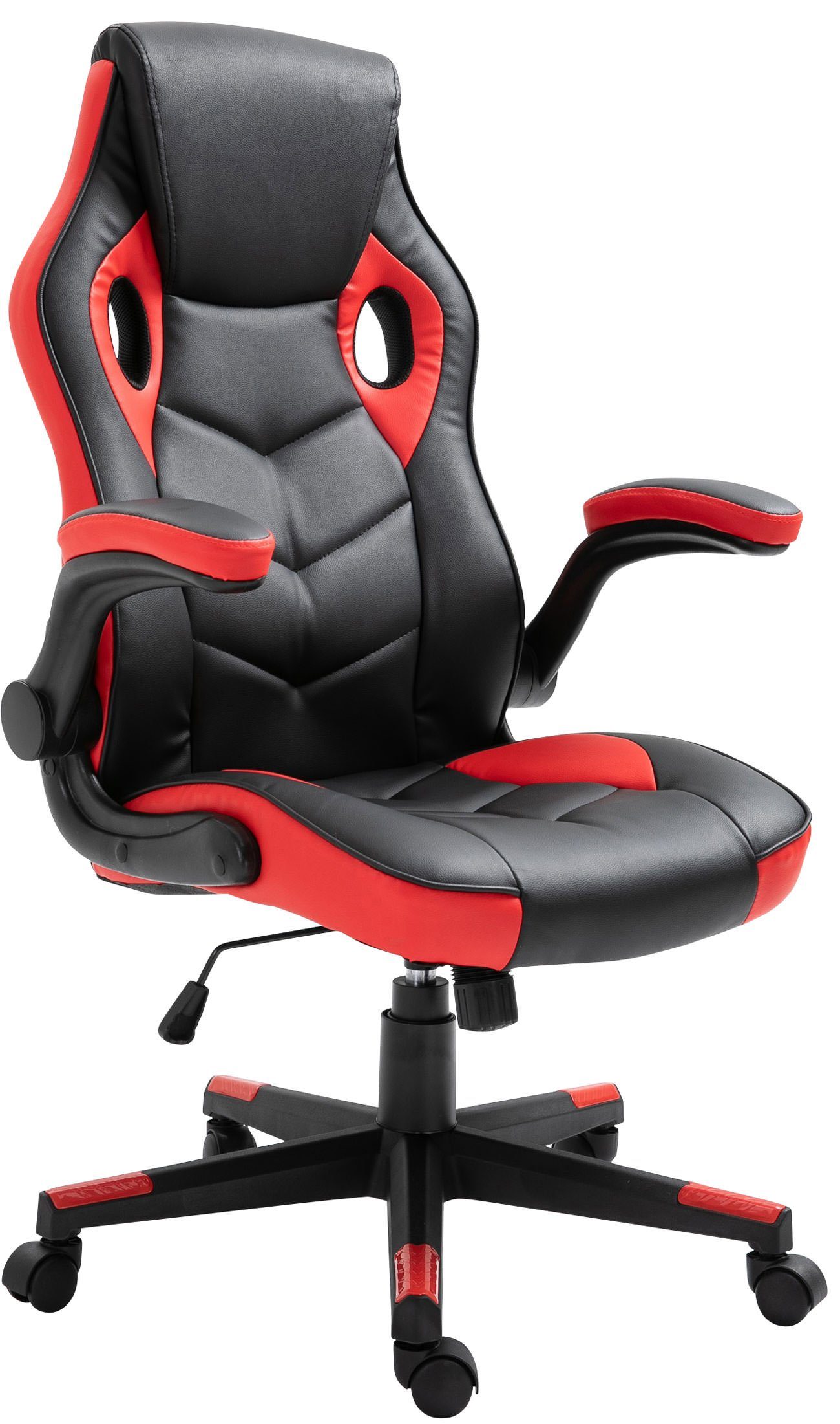 CLP Gaming Chair Omis und höhenverstellbar schwarz/rot drehbar Kunstleder