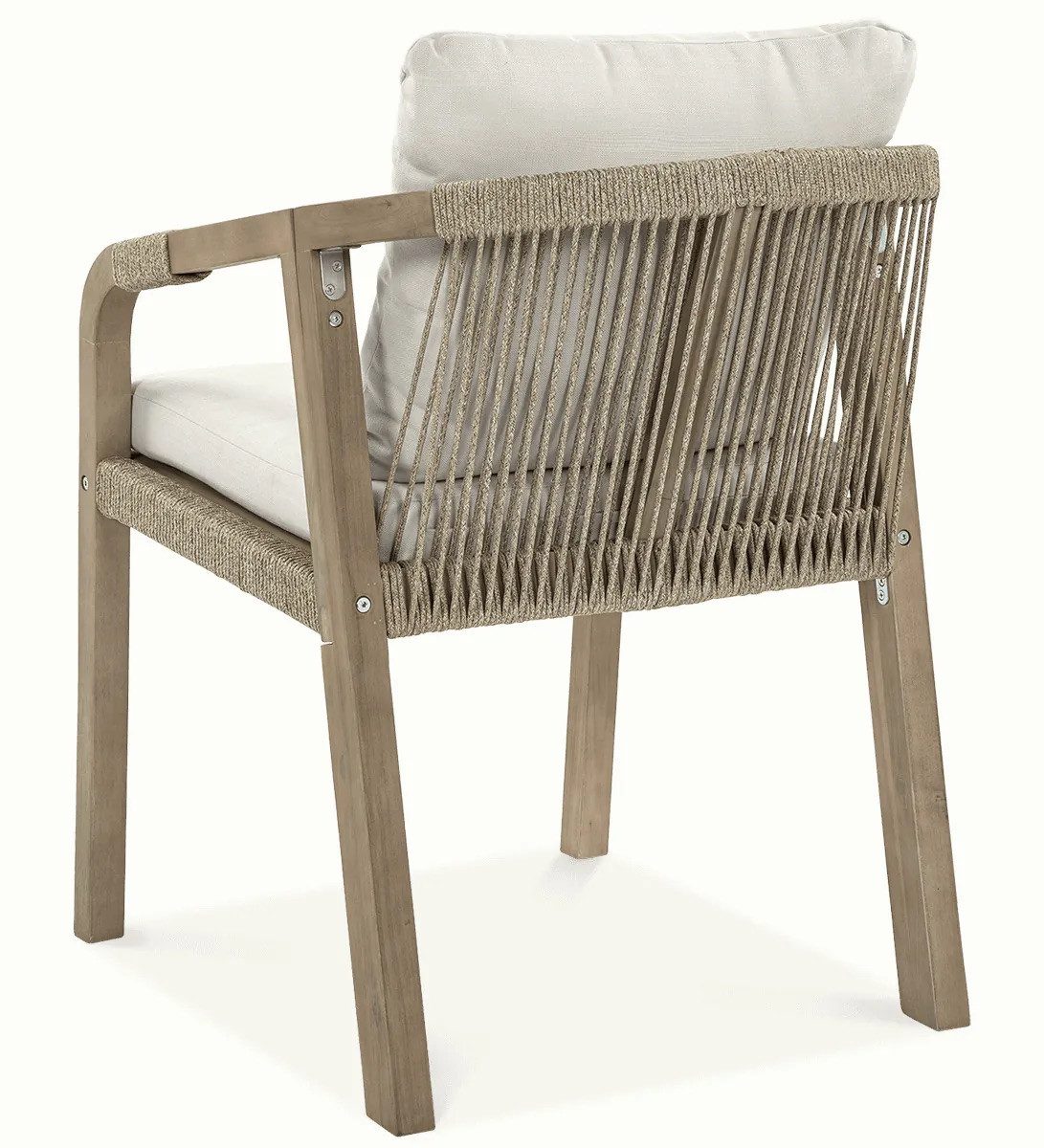 furrore Garten-Essgruppe "MARIGOLD 6+1", 6-Sitzer + Ecktisch, handgeflochtene Rope Rückenlehnen, (7-tlg), mit Sitzkissen, Geflecht, Gartenmöbel-Set