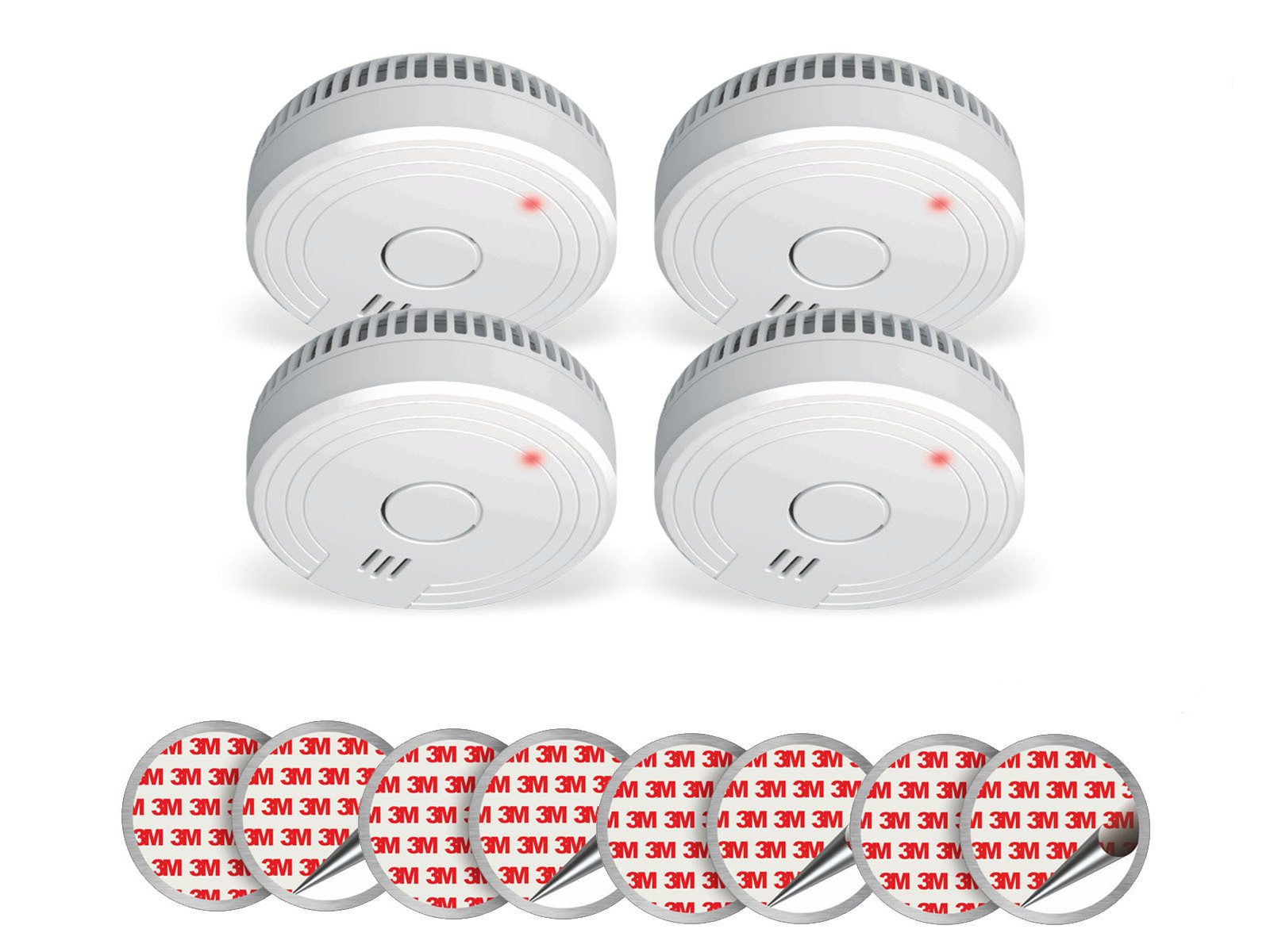 Elro Rauchmelder (4er Set optischer Brandmelder Magnet & Batterie – Kleben statt Bohren)