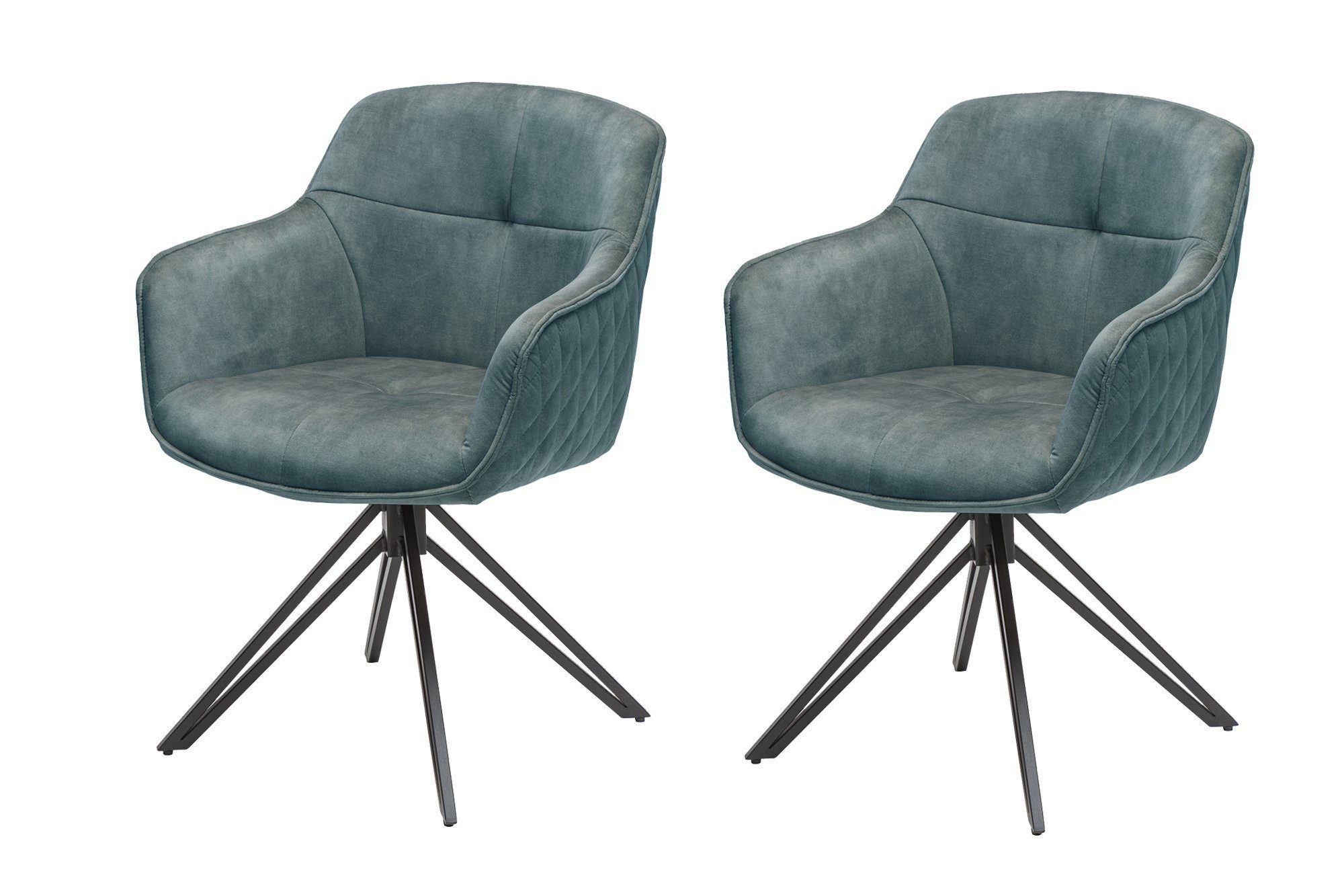 Sitheim-Europe Drehstuhl Utopia Drehbarer Stuhl Samt, Retrostil (Set, 2 Stück) (2 St), Ein schöner Stuhl für Ihre Küche oder Ihr Esszimmer