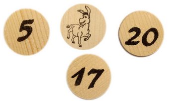 Prescher Spiel, Holzspiel Das Stuhrer Eselspiel mit 81 Spielsteine für 2 - 6 Spieler ~ 4 Stapel