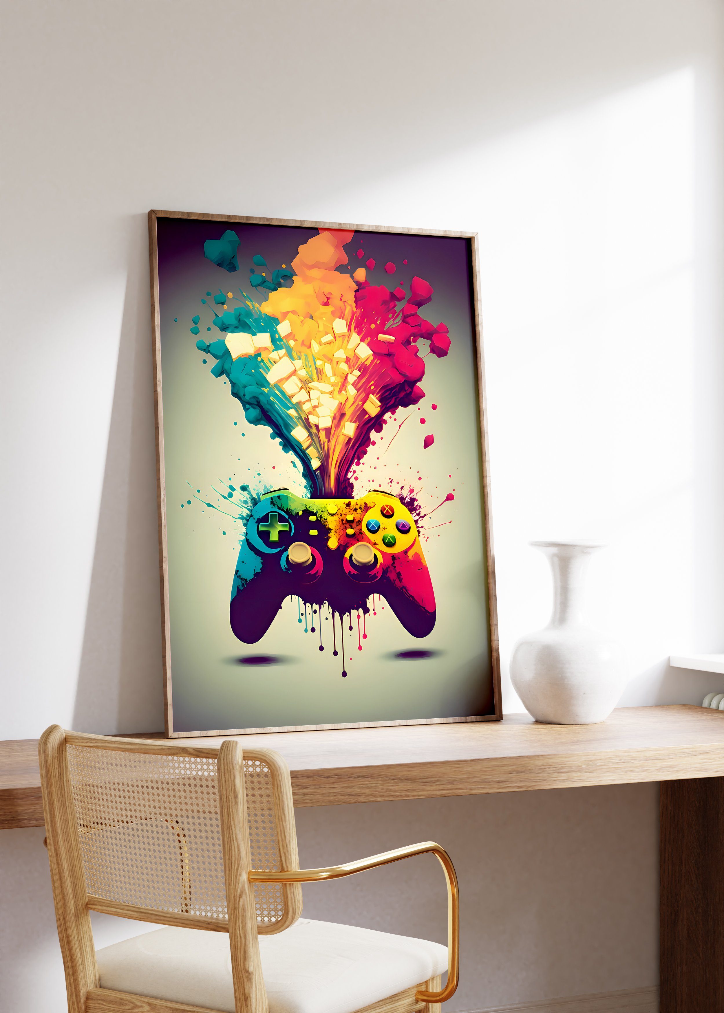 JUSTGOODMOOD Poster Premium ® Gamer Controller · ohne Rahmen