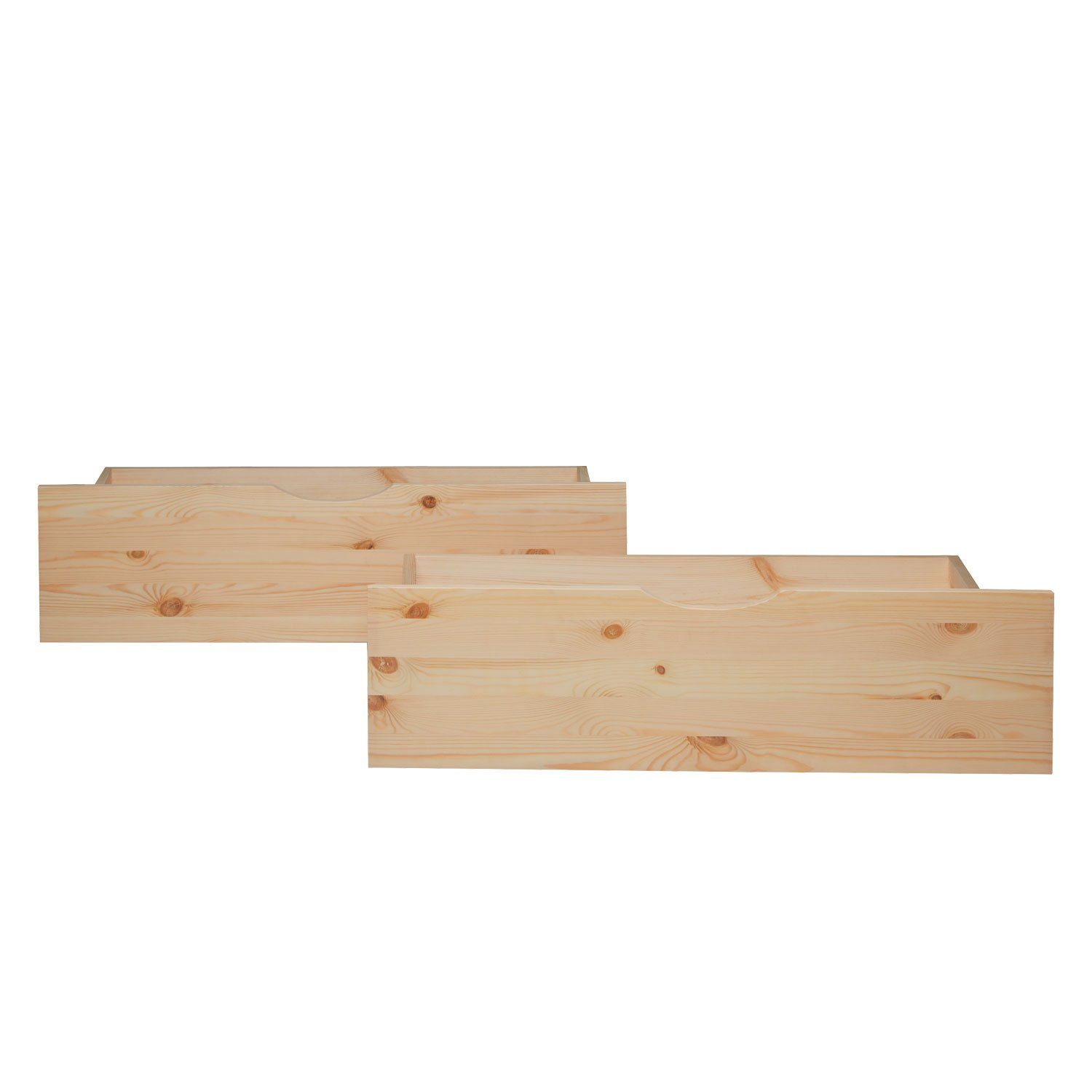 Homestyle4u Bettkasten 2er Set in Grau 82x22 53 cm 2197 günstig online kaufen