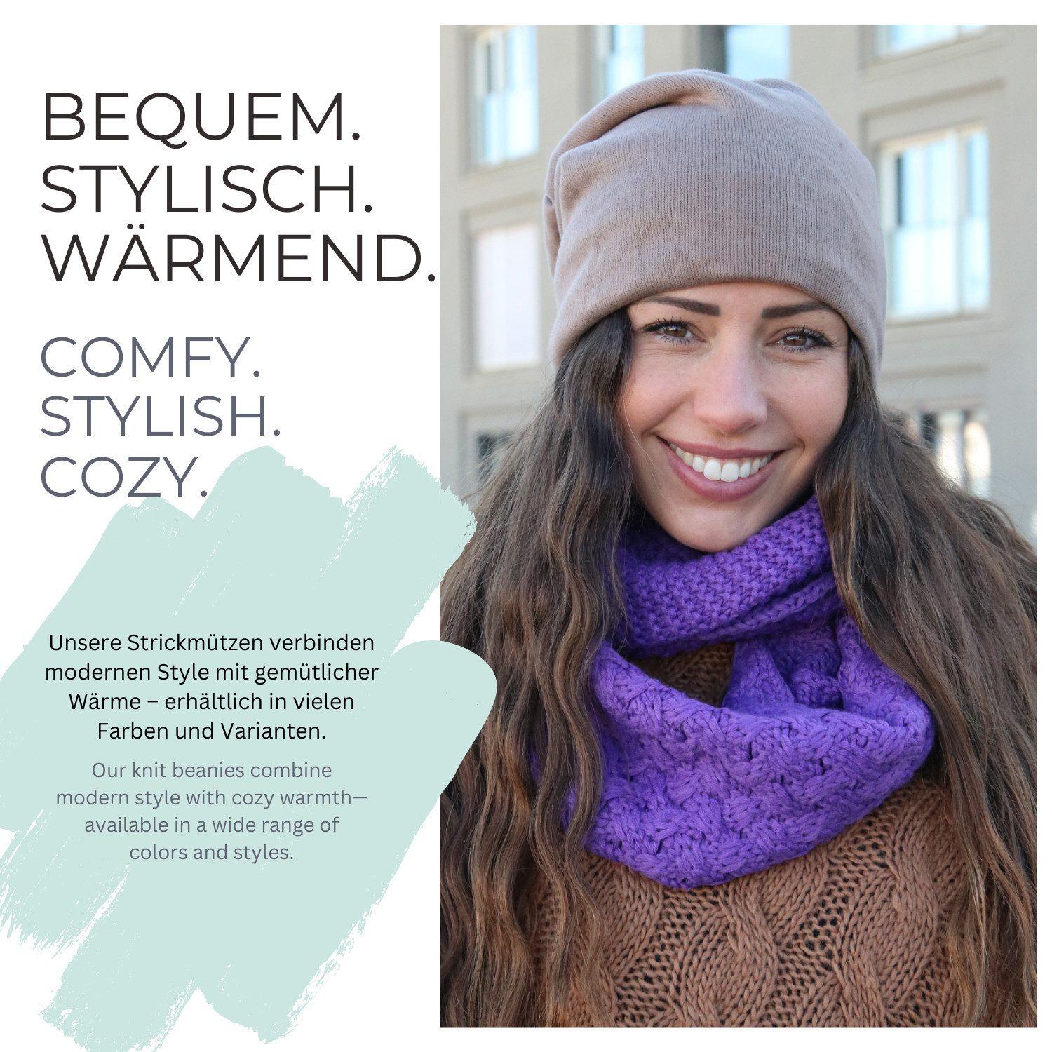 styleBREAKER Strickmütze Feinstrick Beanie Unifarben (1-St)