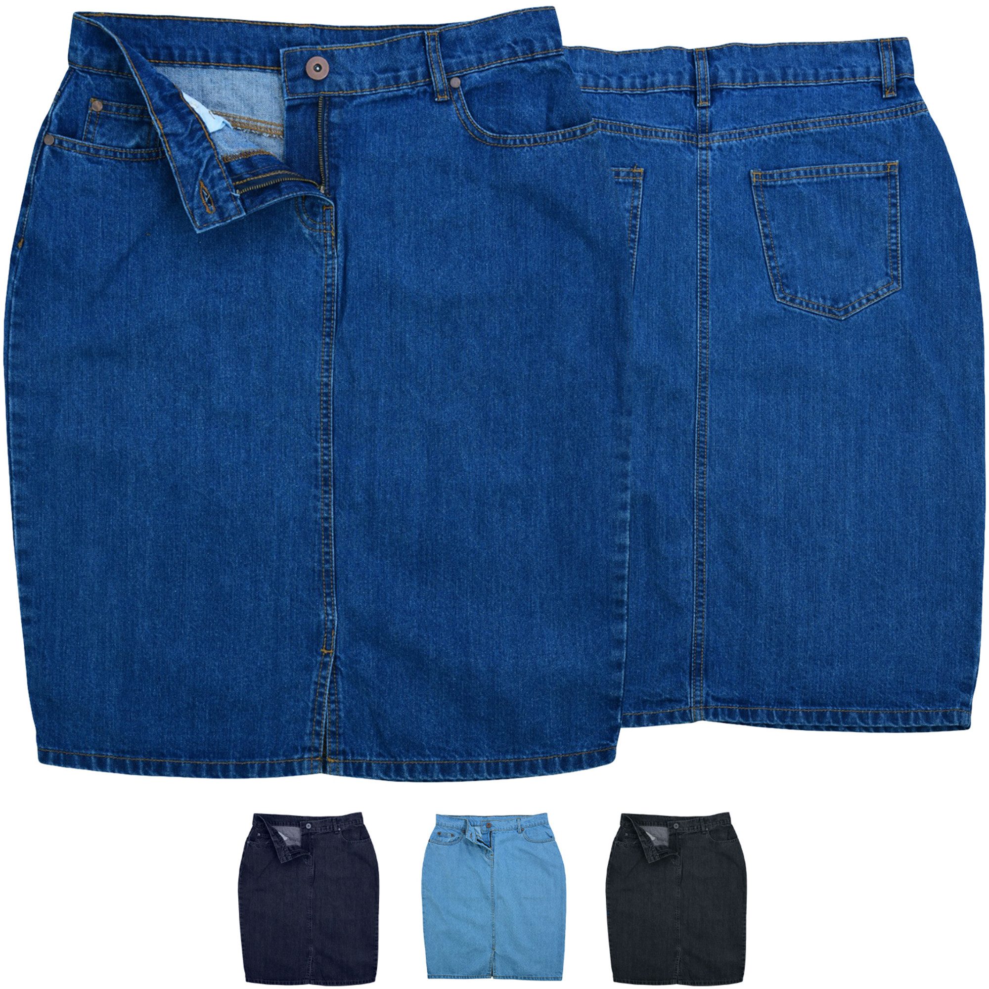 German Wear Jeansrock Trend462R Midi Denim Denim Trendiger Midi Rock Jeansr günstig online kaufen