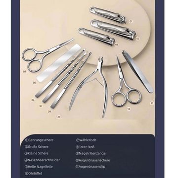 FIDDY Nagelknipser-Set Nagelknipser-Maniküre-Werkzeuge, 11-tlg., komplettes Nagel-Maniküre-Set,Nagelknipser-Set