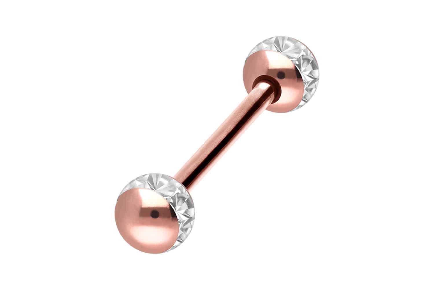 PIERCINGLINE Brustwarzenpiercing Chirurgenstahl Barbell EPOXY-RING-KUGELN (Barbells, 1-tlg)