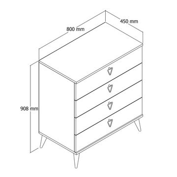 Skye Decor Kommode VersaMZA, Kommoden, 90,8x80x45 cm