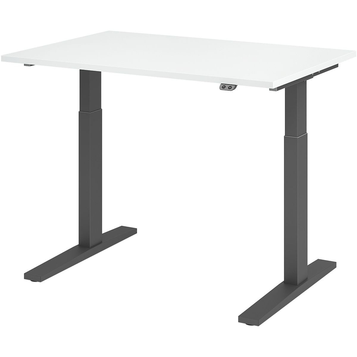 Schreibtisch cm, weiß Desk, elektrisch höhenverstellbar Gestell grahitfarben bis Upper 120 HAMMERBACHER