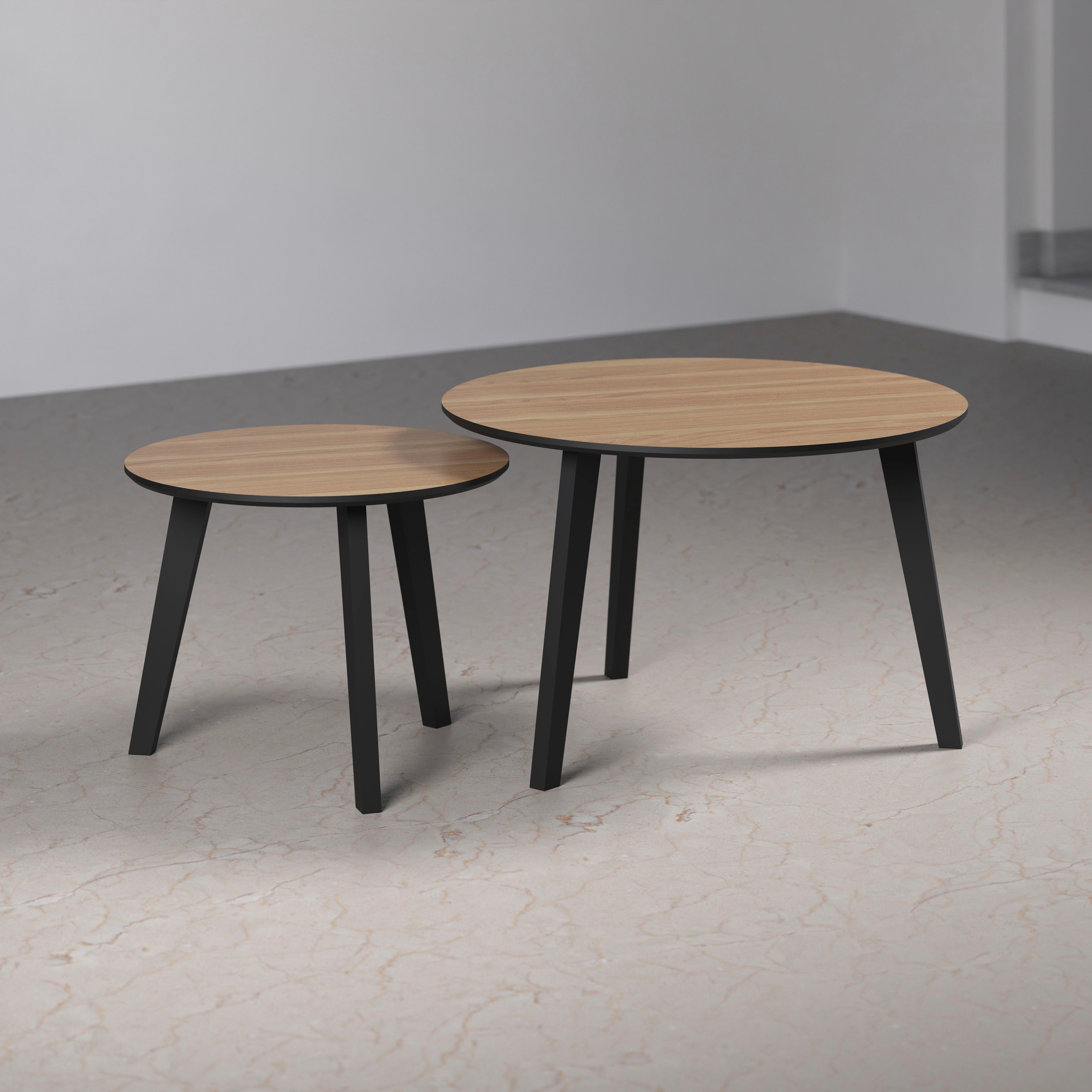 Home affaire Couchtisch Ronda (Set, 2-St), Beistelltische mit Massivholzfüßen - Maße (B/T/H) 50-70/39-45/50-70 cm