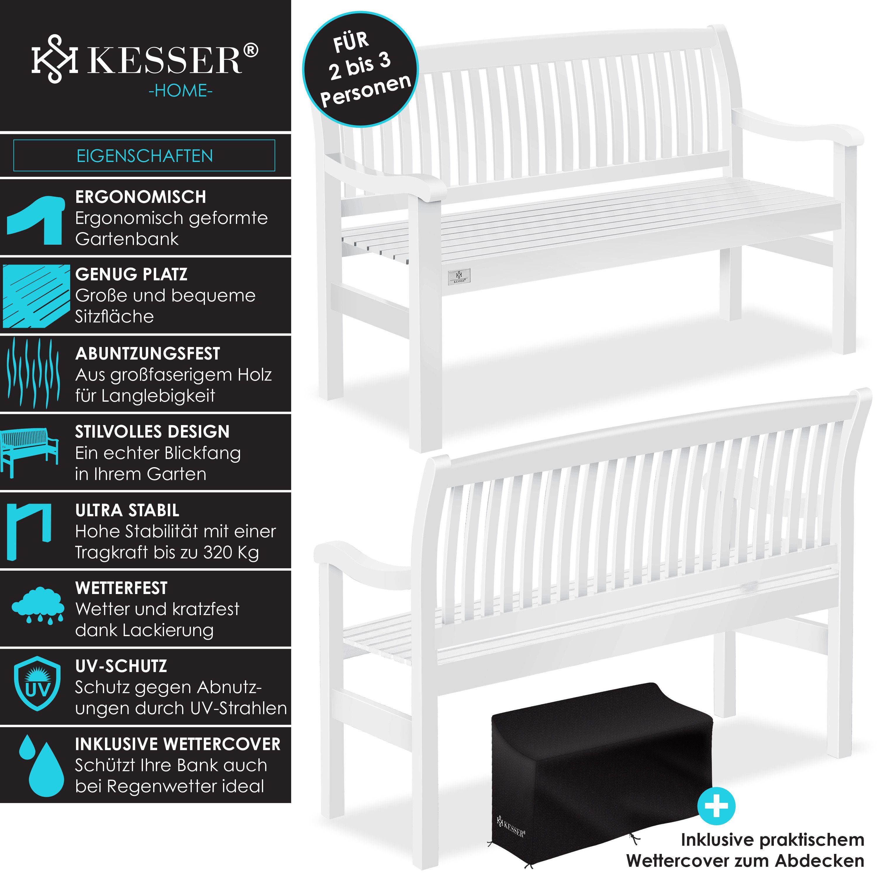 KESSER Gartenbank, Gartenbank Holz Holzbank wetterfest Parkbank Massivholz günstig online kaufen