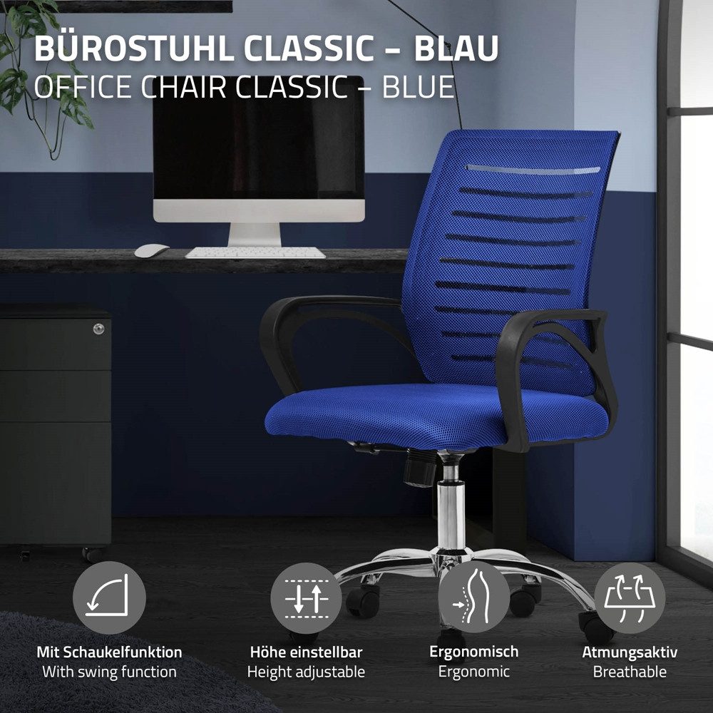 ML-DESIGN Bürostuhl Schreibtischstuhl ergonomisch mit Armlehnen Wippfunktio günstig online kaufen