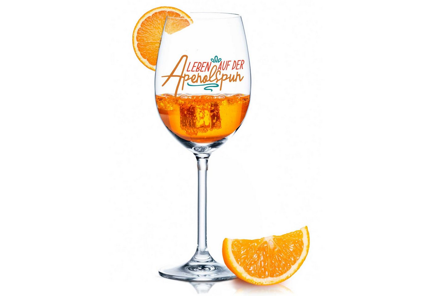 GRAVURZEILE Rotweinglas UV Druck - Leben auf der Aperolspur - Aperol Spritz Glas, Qualitätsglas aus dem Hause Leonardo, Ausführung: 460ml - Daily