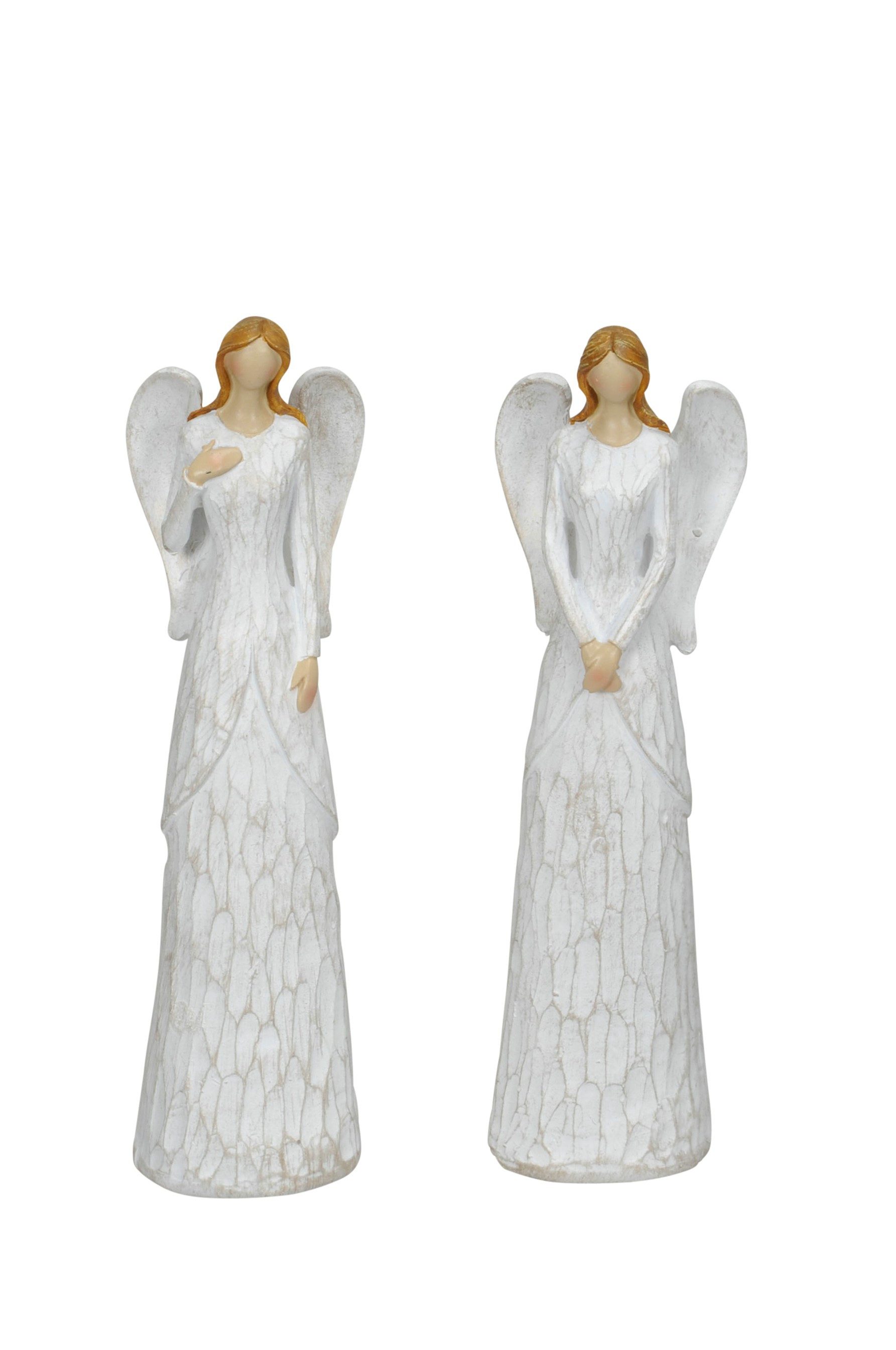 finehomegarden Dekofigur Engel 2fach sort. weiß stehend 6x5cm H22cm Polyres günstig online kaufen