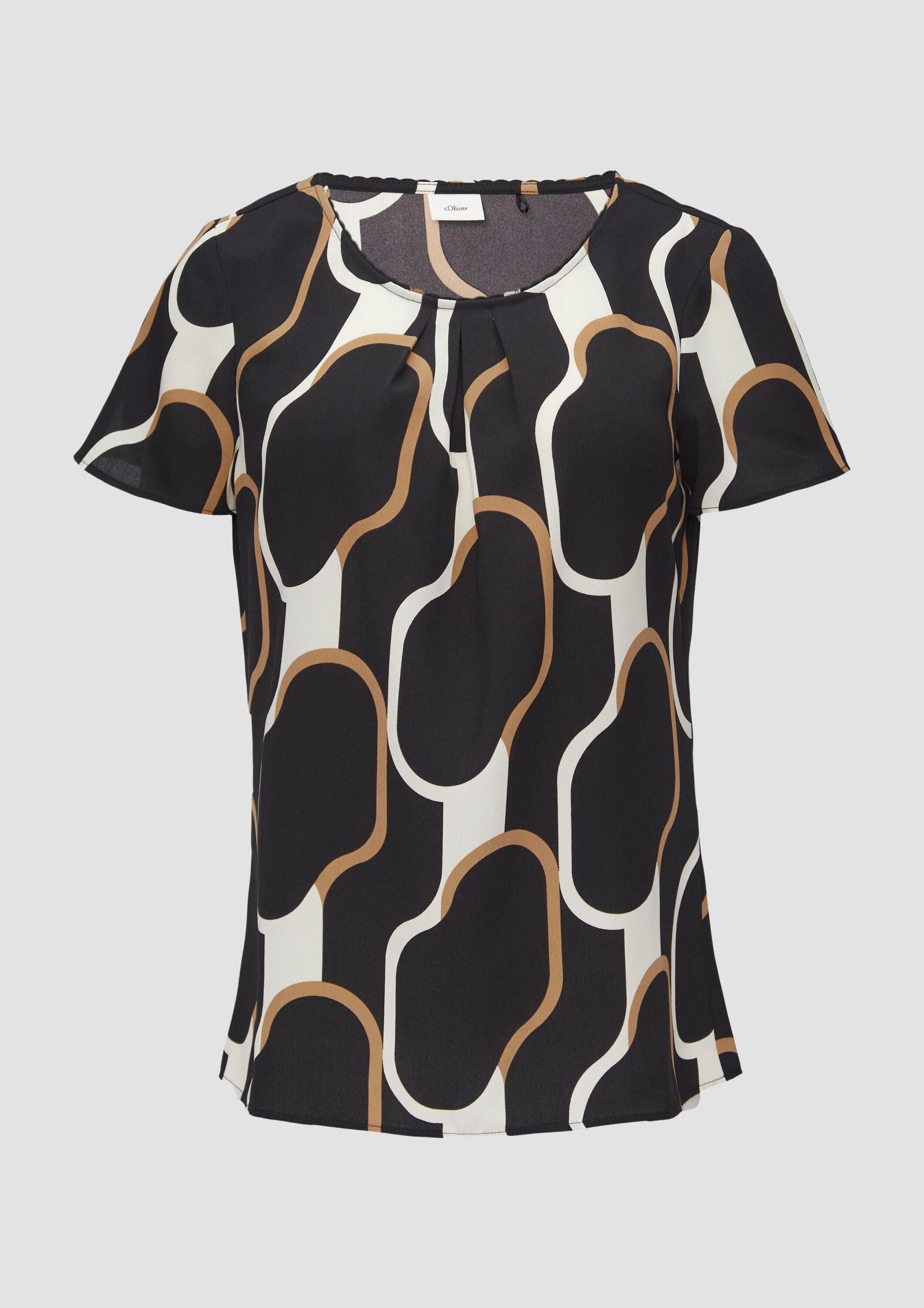 s.Oliver Kurzarmbluse Bluse Bluse mit Schmuckkante