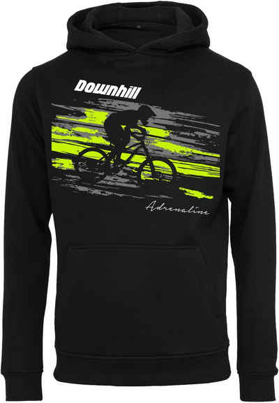 Baddery Kapuzenpullover Fahrrad Hoodie : Downhill Adrenaline - Sport Pullover Herren, hochwertiger Siebdruck, auch Übergrößen