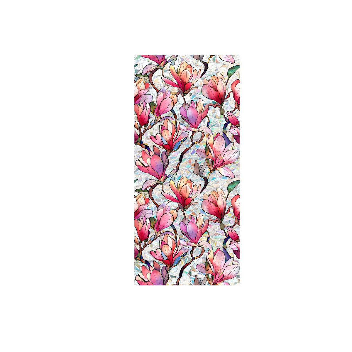 Coonoor Fensterfolie Elektrostatische Fensterfolie, bunte Fensterfolie, Vintage Blumenmuster Fensterfolie, selbstklebefreie Glasfolie