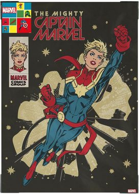 MARVEL Leinwandbild The Mighty Captain Marvel, (1 St)