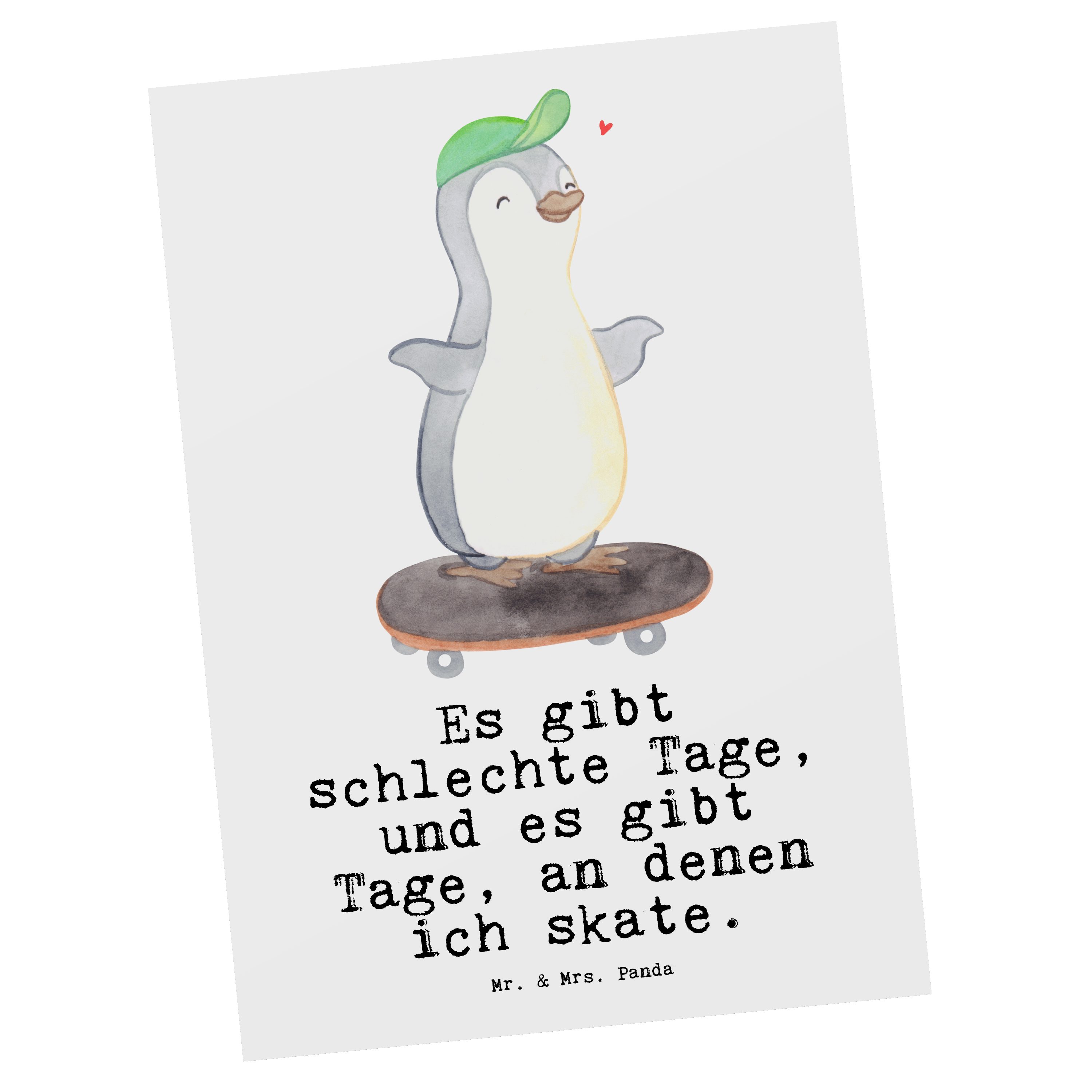 - & Gesc Mr. Postkarte Danke, Tage Pinguin Skateboarden Weiß Geschenk, Mrs. Dankeskarte, Panda -