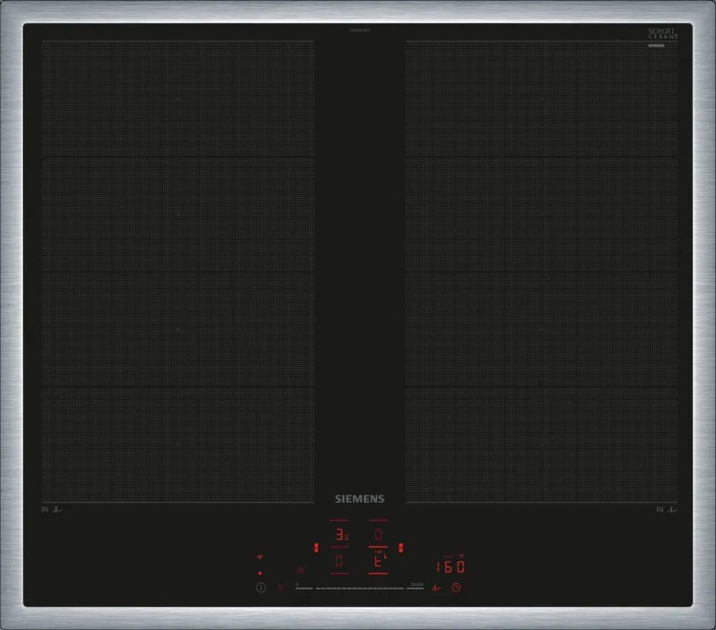 SIEMENS Flex-Induktions-Herd-Set Pyrolyse Teleskopauszug +Induktionskochfeld varioInduktion HomeConnect, mit 1-fach Teilauszug, Hydrolyse