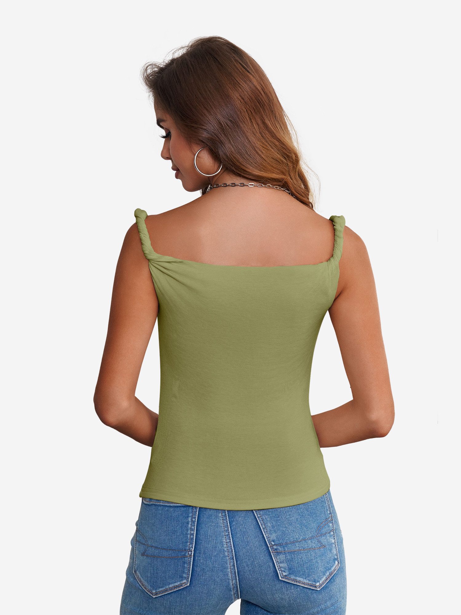 Imily Bela Trägertop Damen-Top Tailliert mit Knoten-Trägerdesign (Packung, 1-tlg., 1per-Pack) Y2K Stil