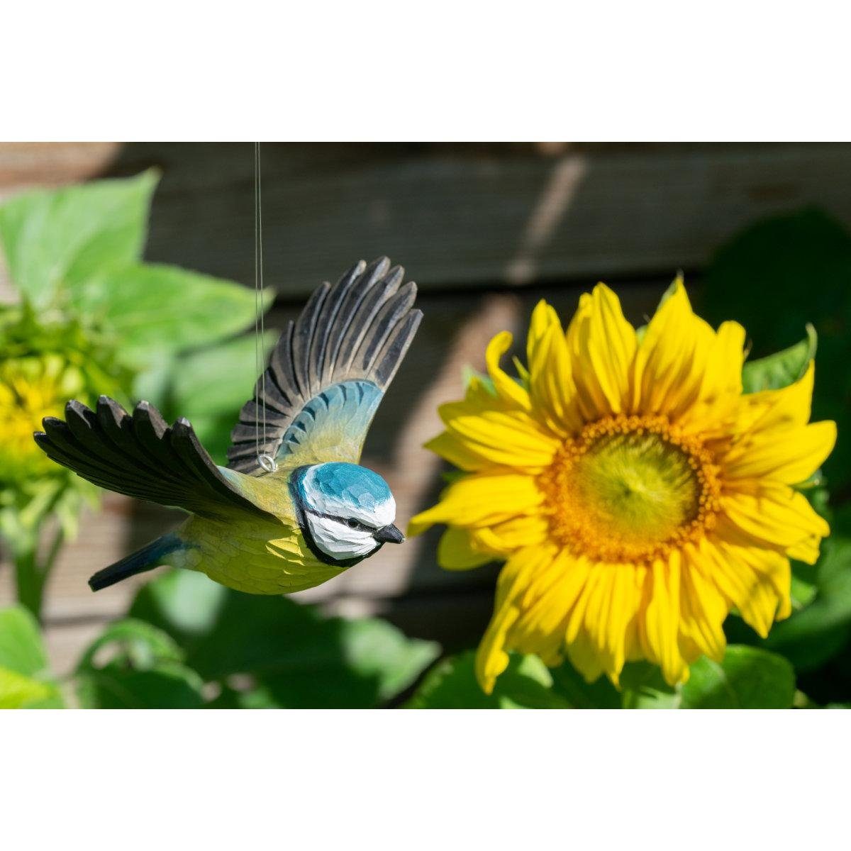 Dekovogel Blaumeise Fliegende Wildlife Skulptur Garden