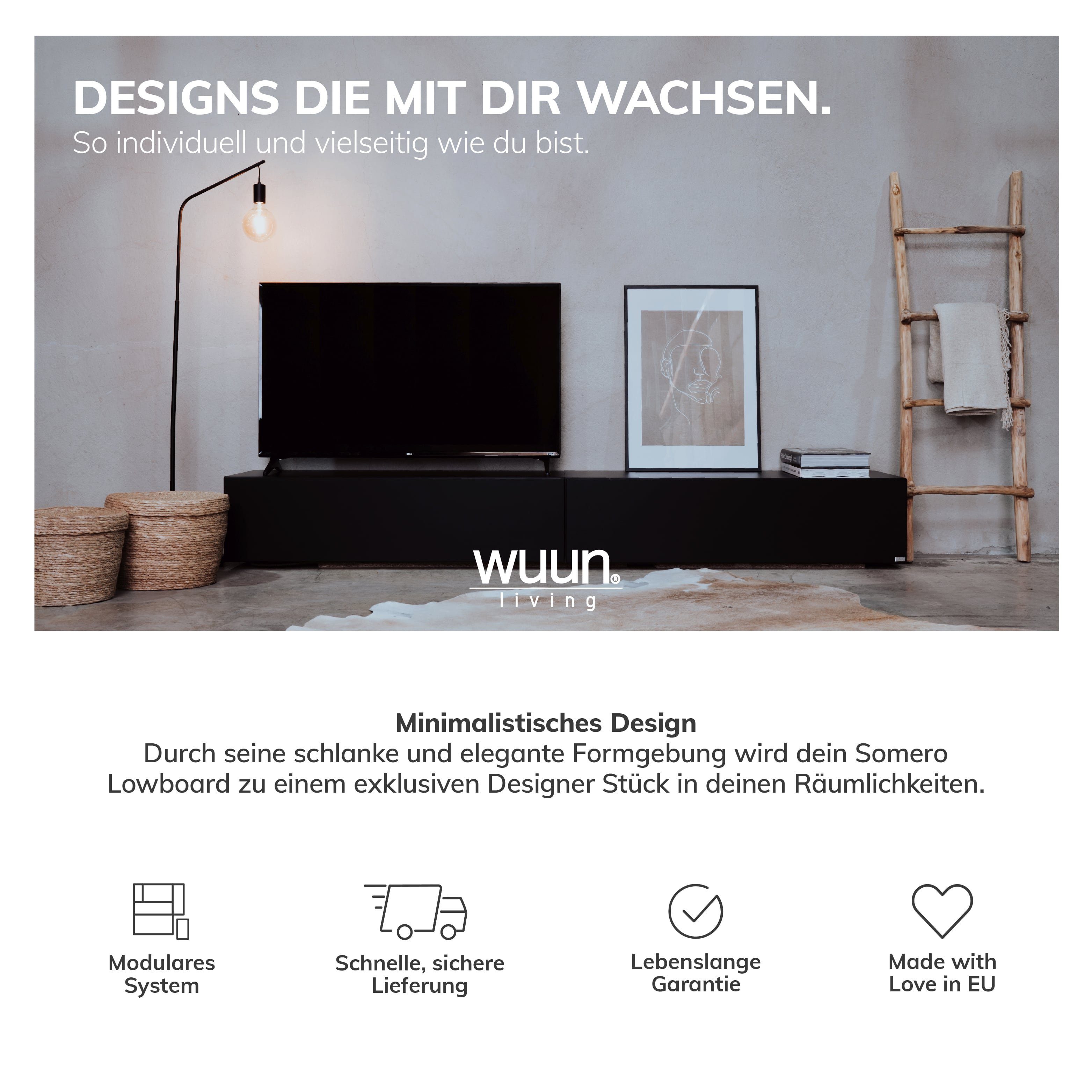 Wuun TV-Board Wuun® Somero Lowboard Tv-Board Wohnwand hängend günstig online kaufen