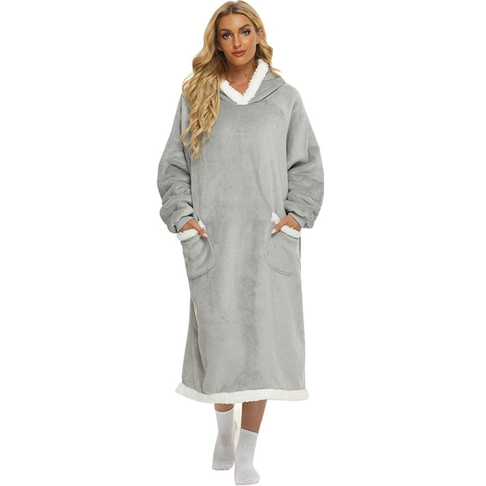 Wohndecke Kuscheldecke Decke mit Ärmeln und Kapuze, Flauschige TV Hoodie De günstig online kaufen