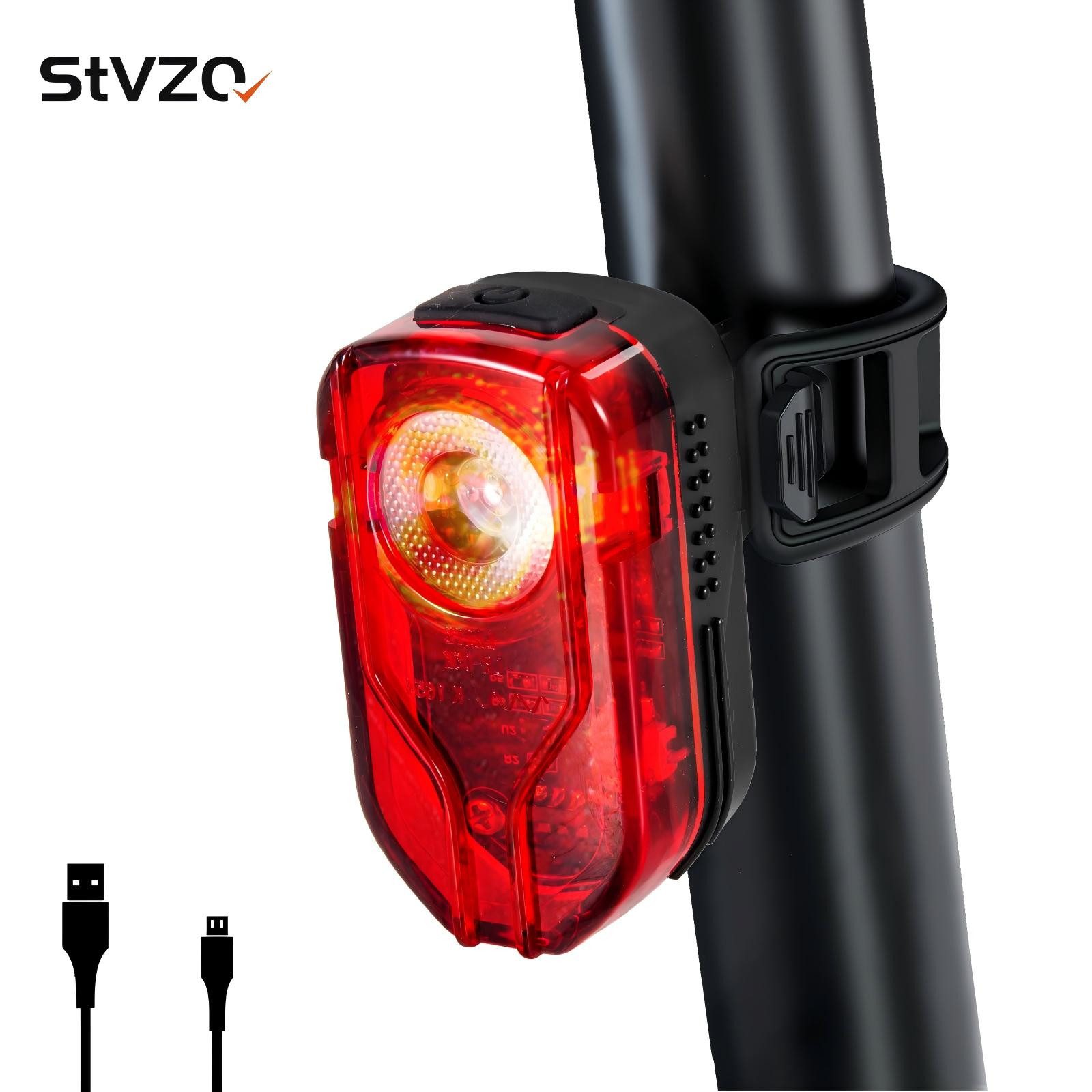 AIBISTAR Fahrradbeleuchtung Fahrradlicht Set StVZO zugelassen, 60 Lux, USB-aufladbar, 2600 mAh,60 LUX Superhell,Wasserdicht,Niedrige Batterie-Warnfunktion