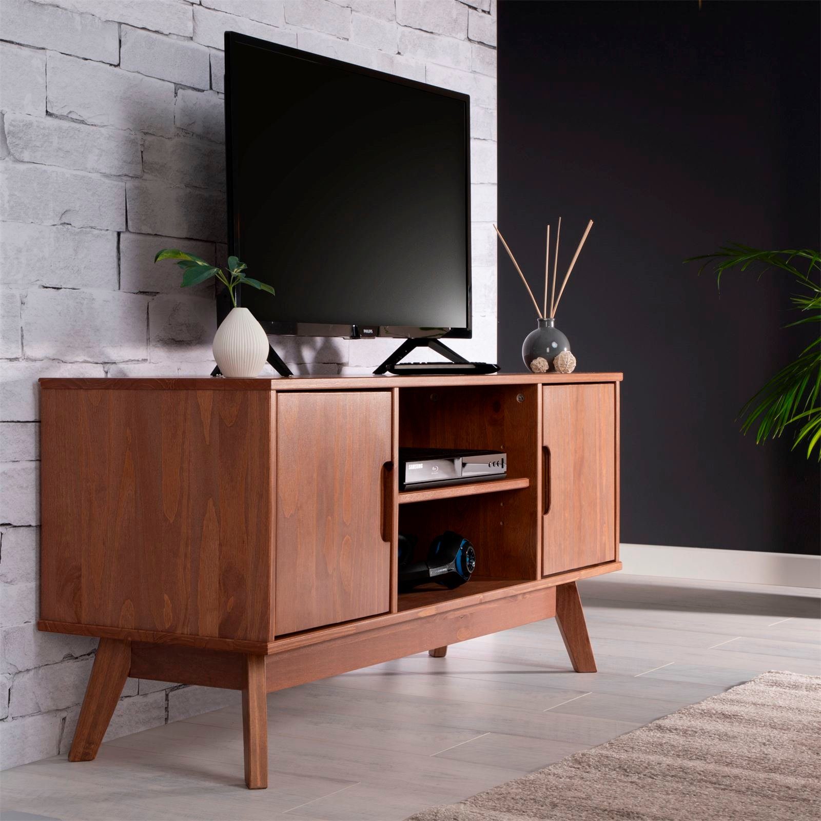 IDIMEX Lowboard TIVOLI, TV Lowboard aus Massivholz, Fernsehtisch mit 2 Türe günstig online kaufen