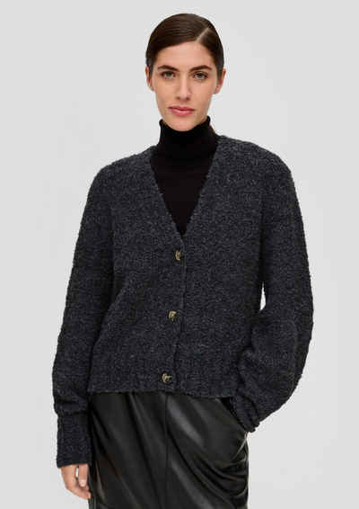 s.Oliver BLACK LABEL Strickjacke Verkürzte Strickjacke aus Alpakamix