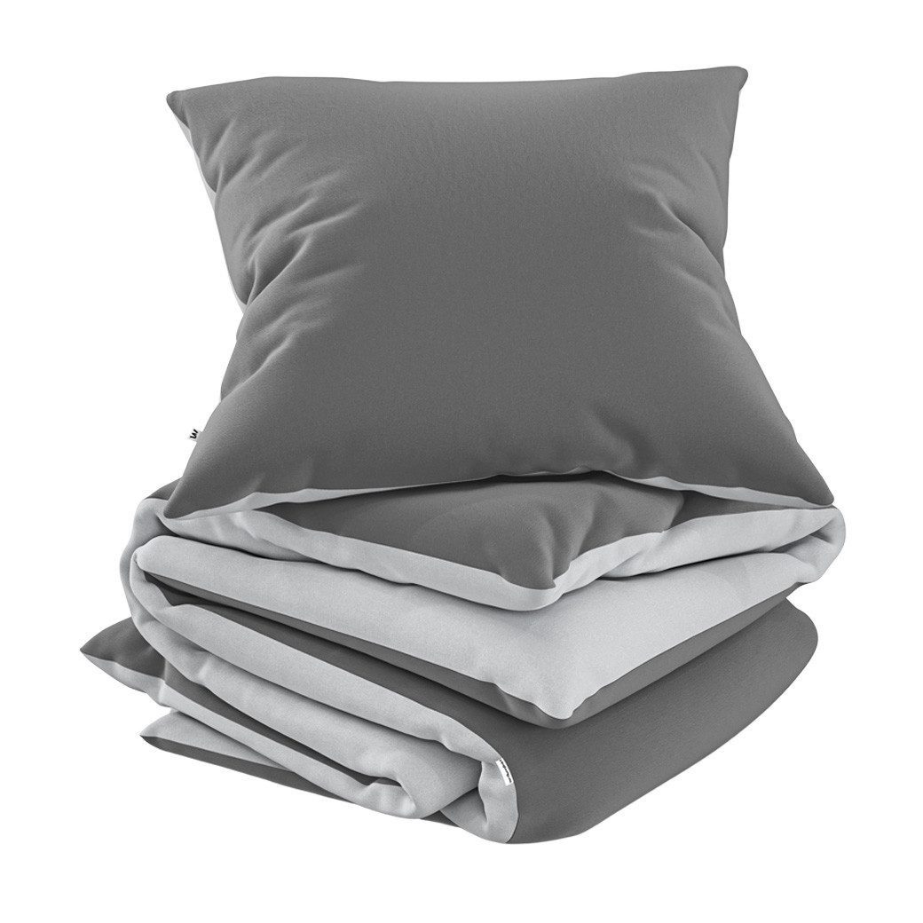 Wolkenfeld Bettwäsche Allergiker Bettwäsche, unfassbar weich, Microfaser, 2 teilig, 135x200 cm, 155x220 & Übergrößen I inkl. Kissenbezüge 80x80 I 2-farbig