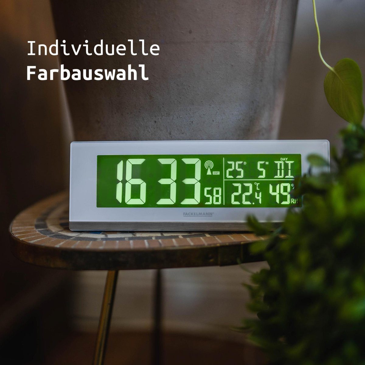 FACKELMANN Funkuhr Digitale Funkuhr – Wecker, Thermometer, Hygrometer, USB-Ladefunktion – Bild 5 von 5