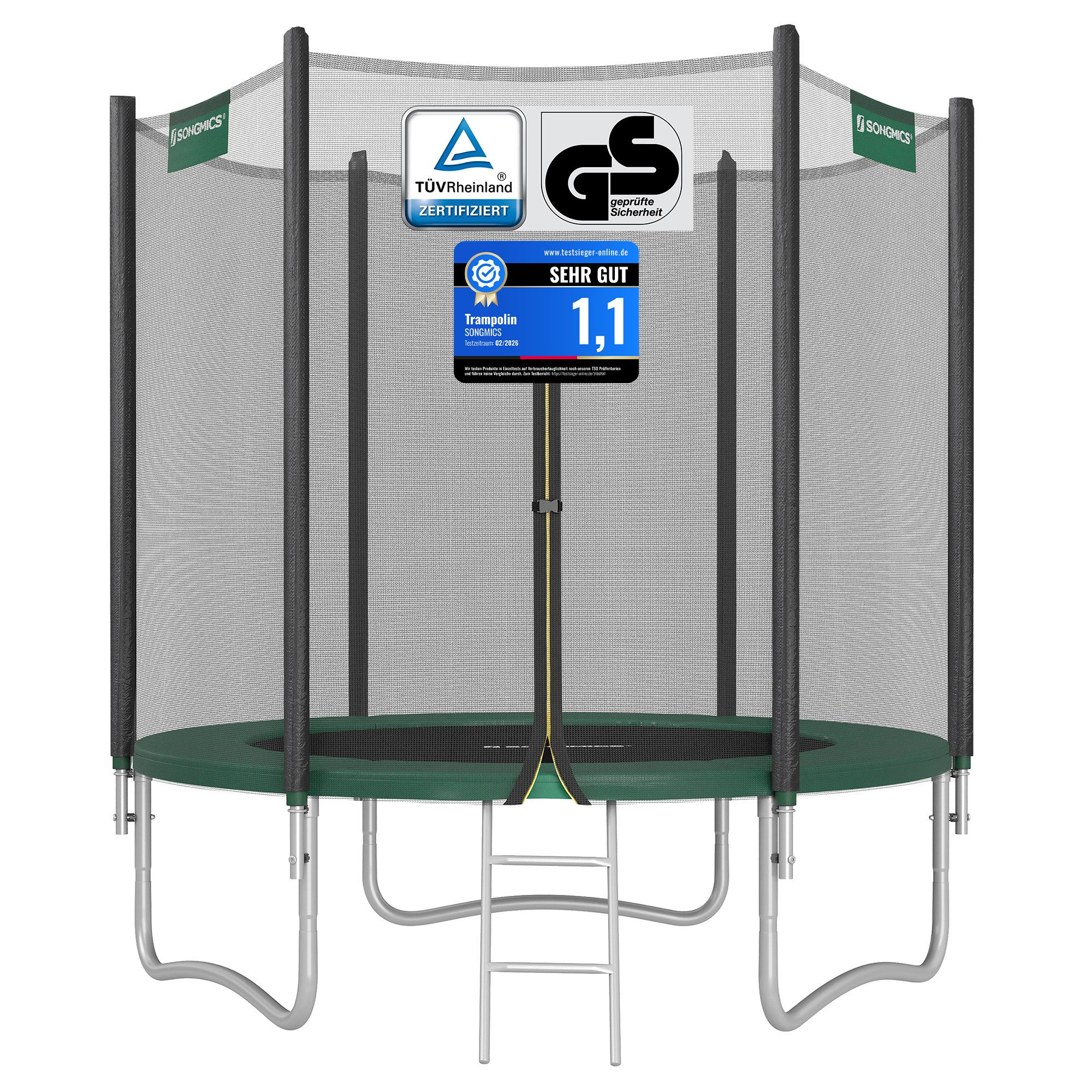 SONGMICS Gartentrampolin Ø 183cm, Ø 183 cm, bis 100 kg belastbar