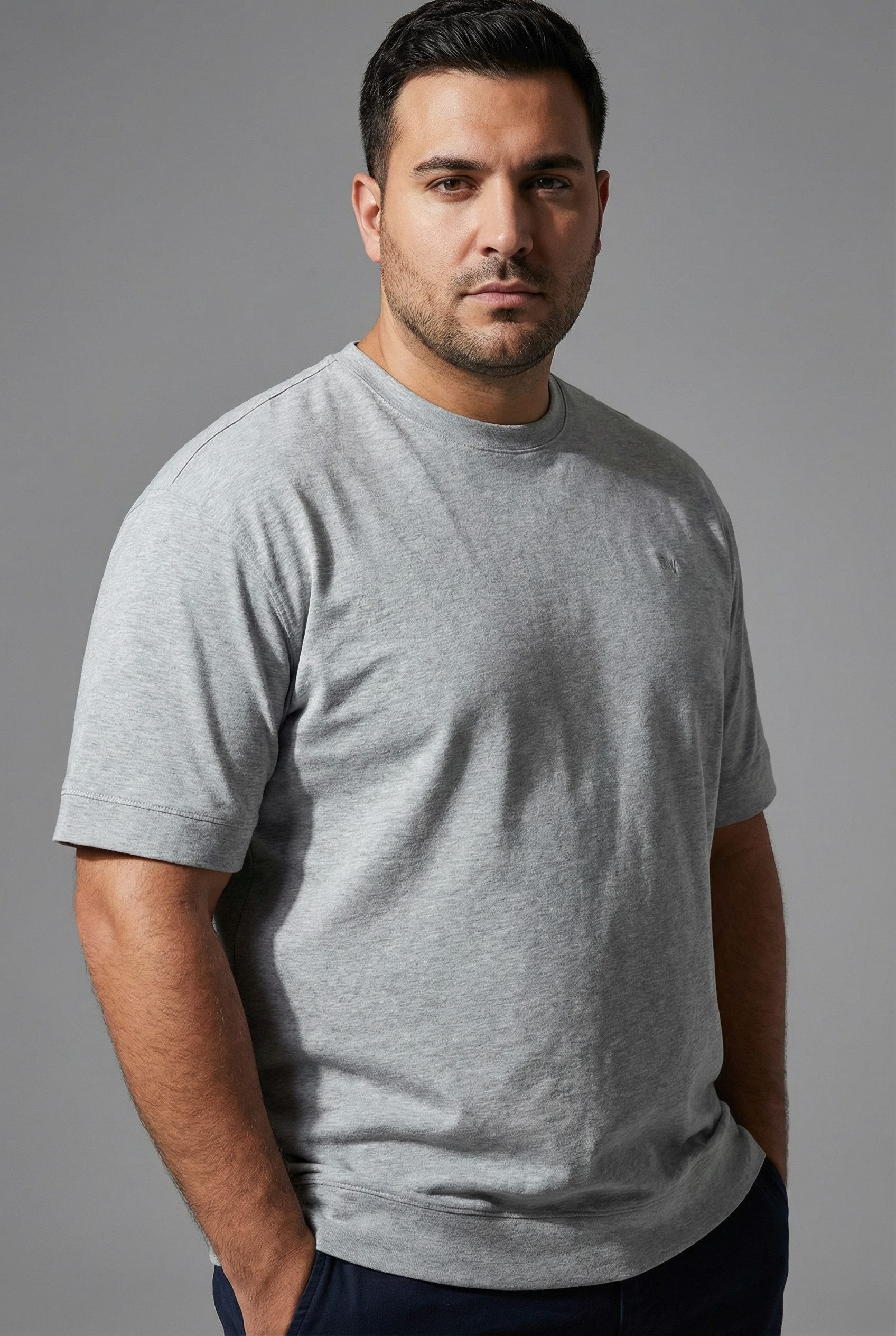 Man's World Plus Rundhalsshirt auch in Grosse Größen bis Gr. 7XL Bauch-Fit mit breitem Saumbündchen (2er-Pack) Regular Fit, Kurzarm, unifarben, auch in großen Größen